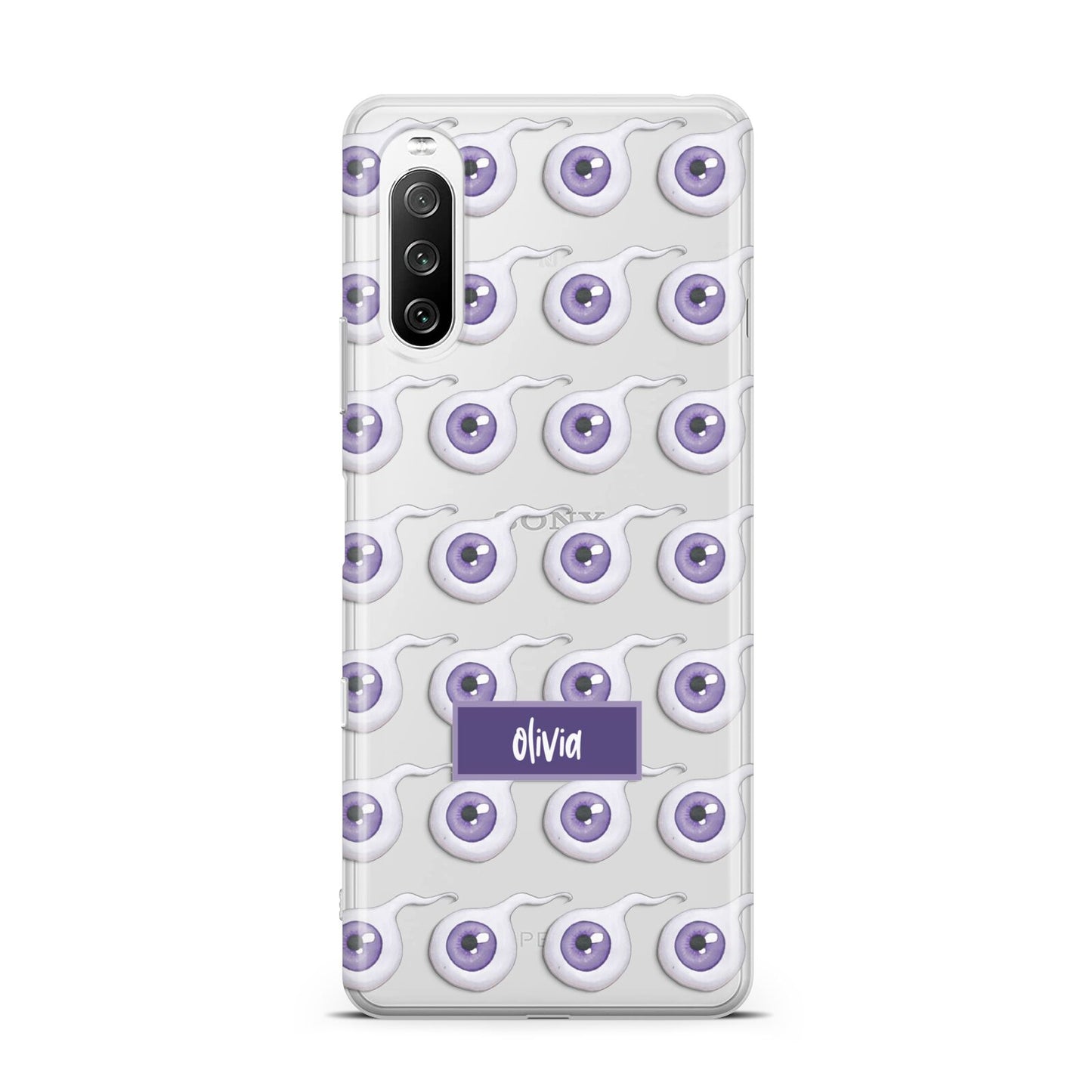 Purple Eyeballs Custom Halloween Sony Xperia 10 III Case