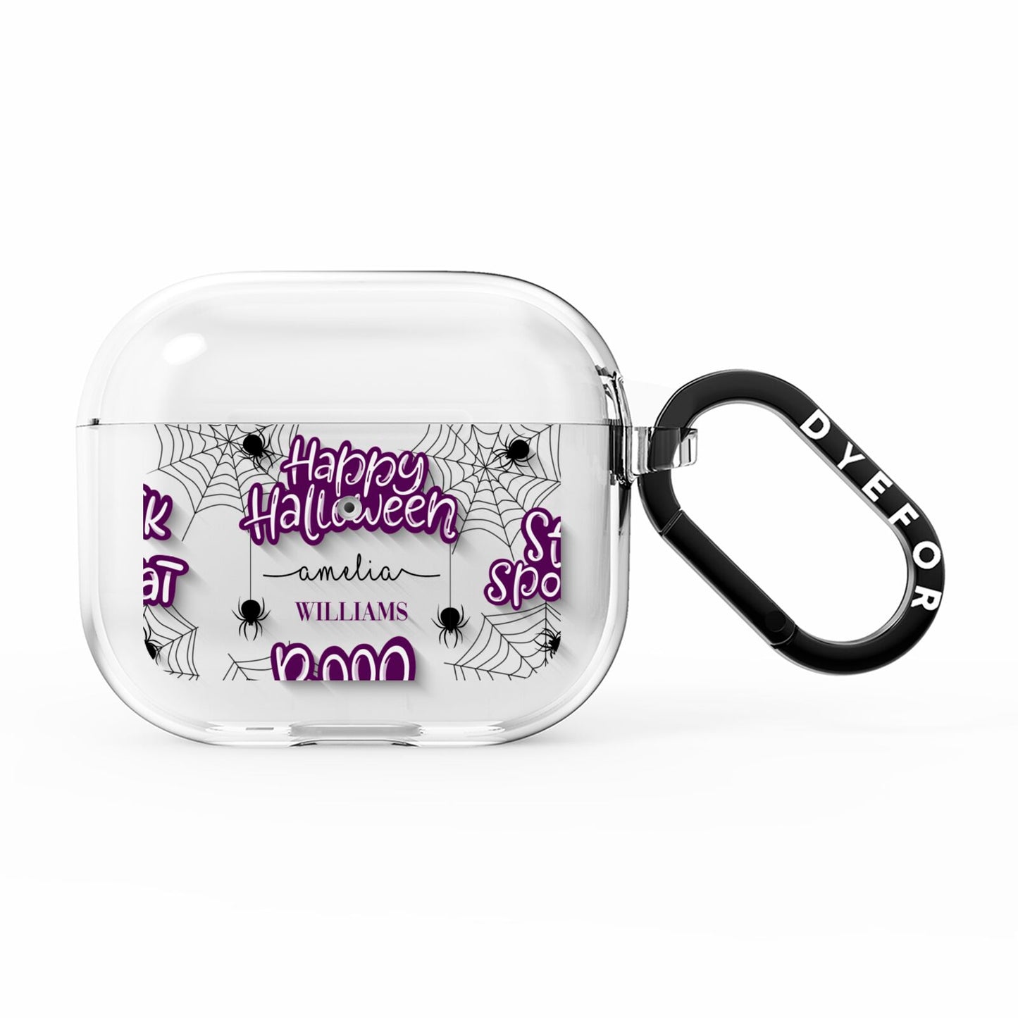 Purple Halloween Catchphrases AirPods Clear Case 3rd Gen