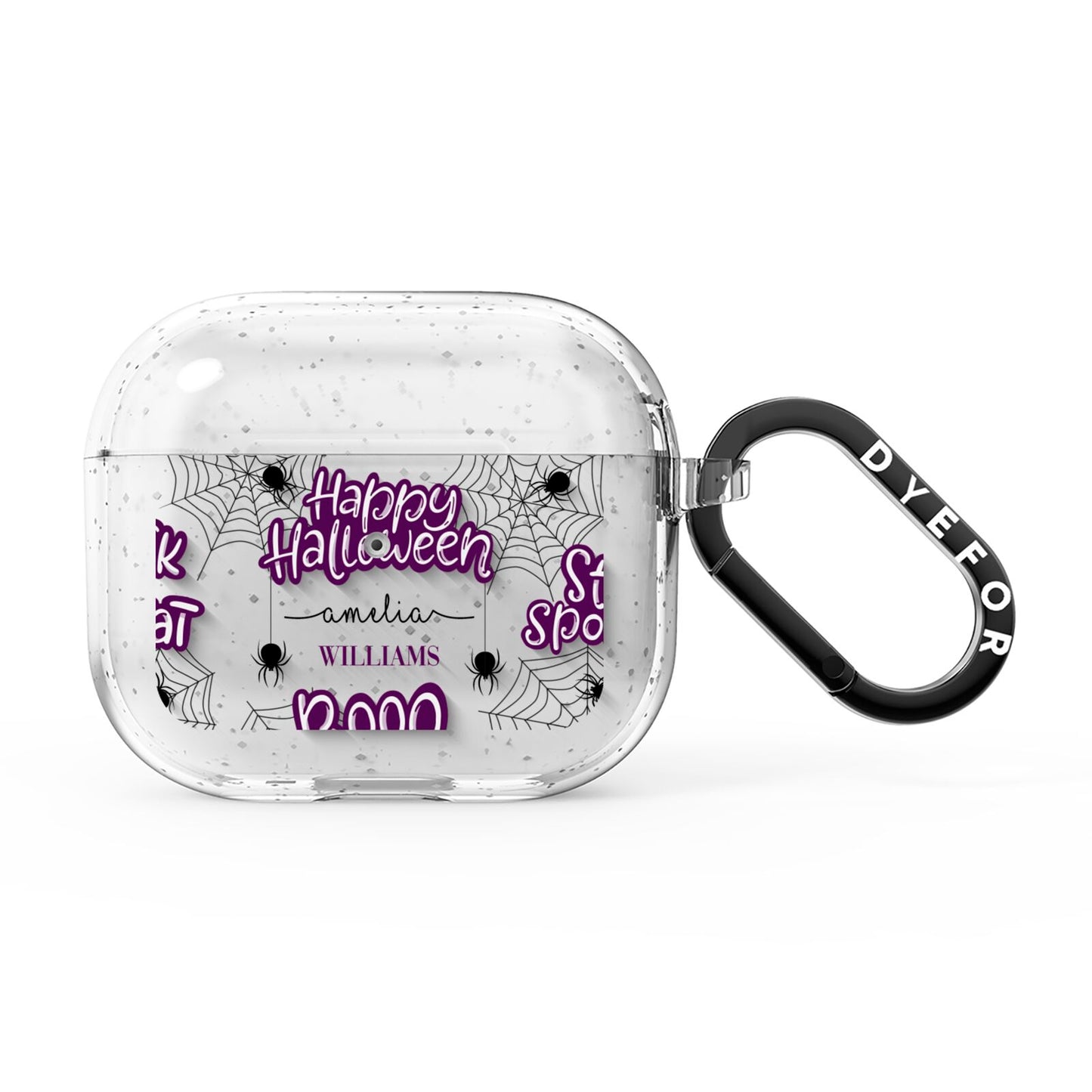 Purple Halloween Catchphrases AirPods Glitter Case 3rd Gen