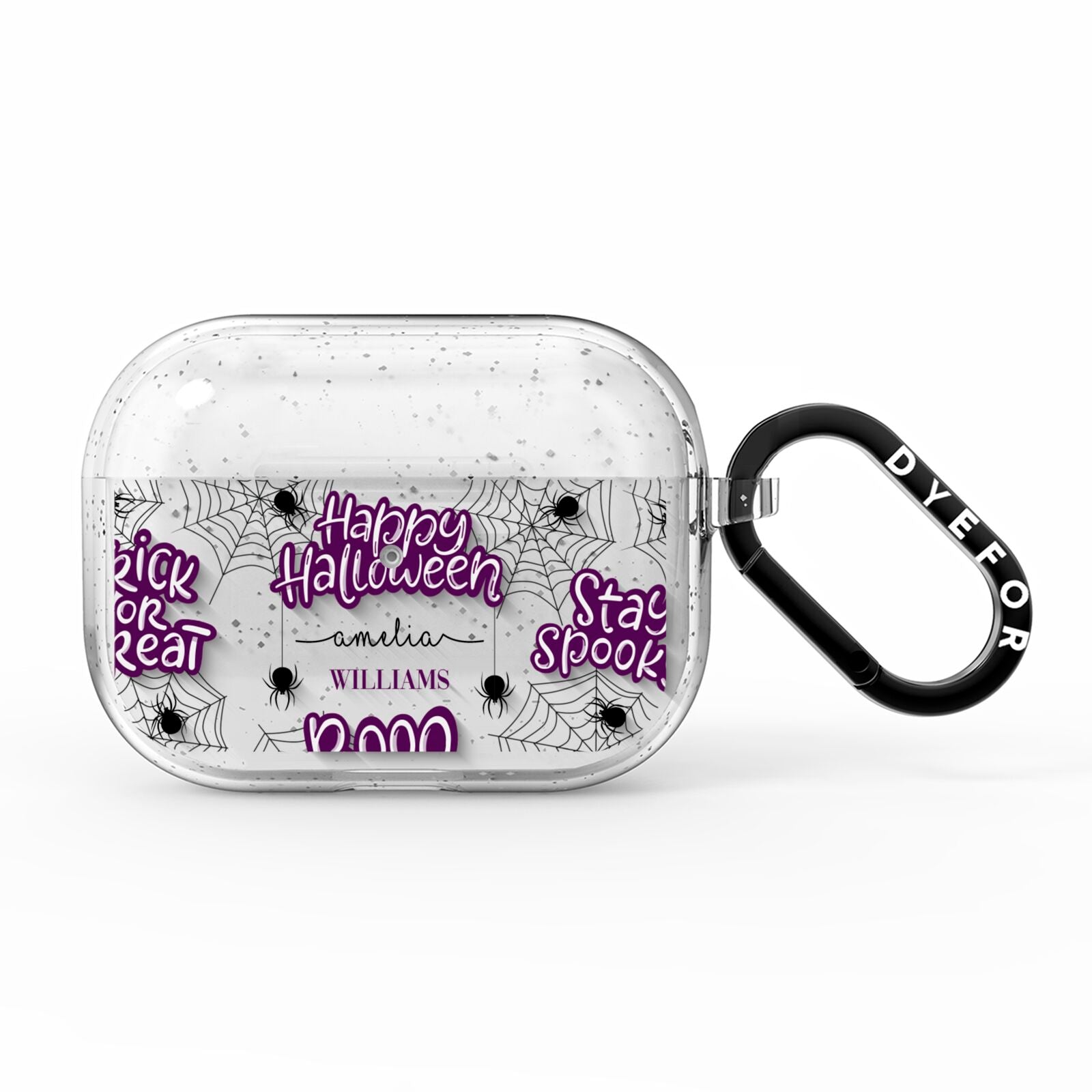 Purple Halloween Catchphrases AirPods Pro Glitter Case