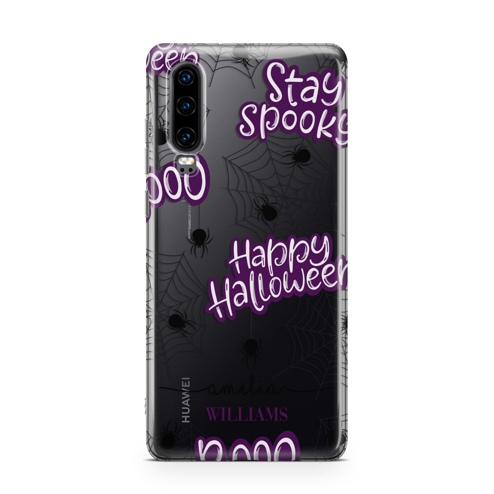 Purple Halloween Catchphrases Huawei P30 Phone Case