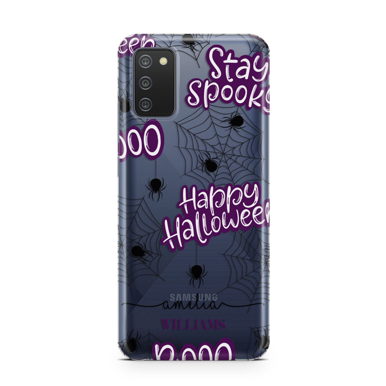 Purple Halloween Catchphrases Samsung A02s Case