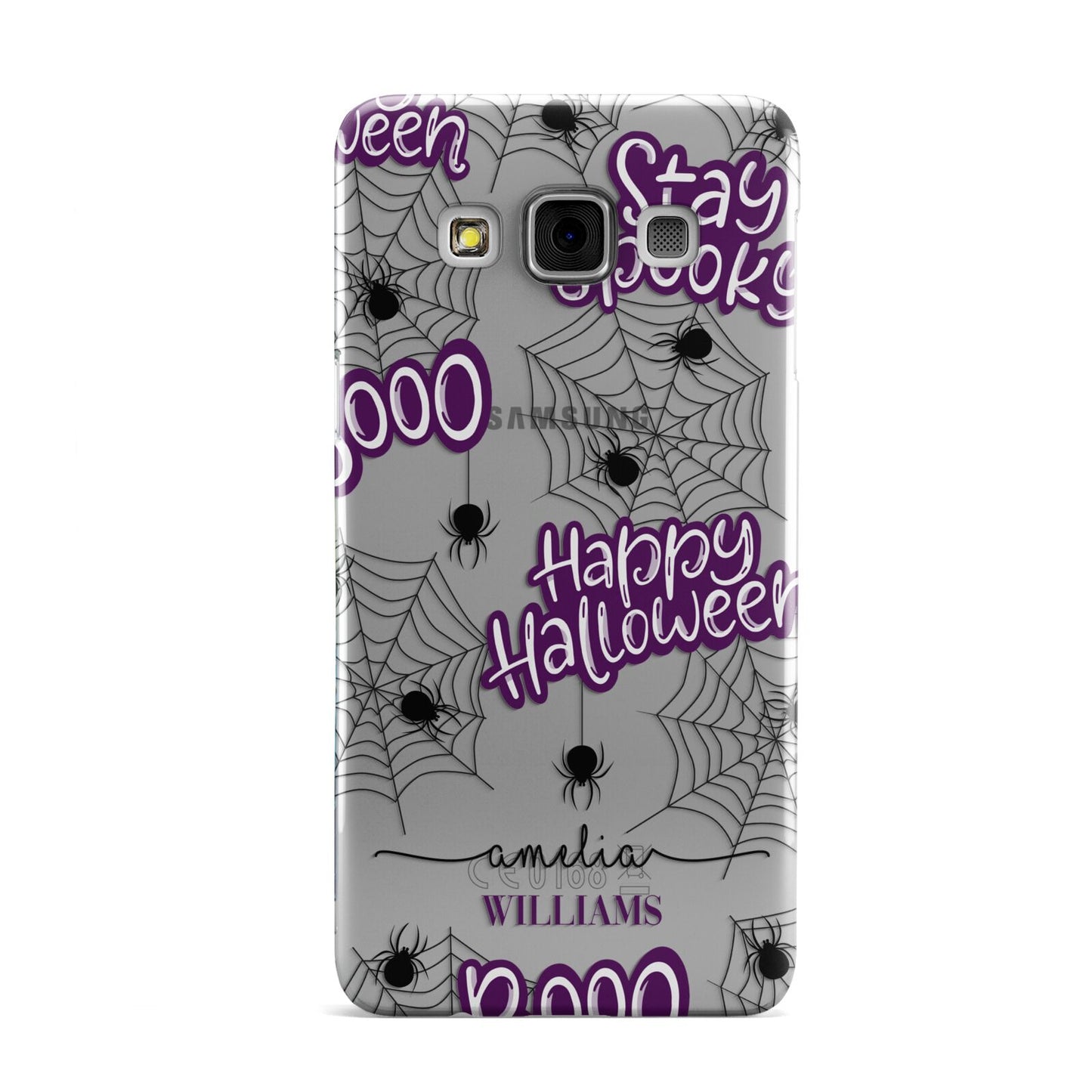 Purple Halloween Catchphrases Samsung Galaxy A3 Case