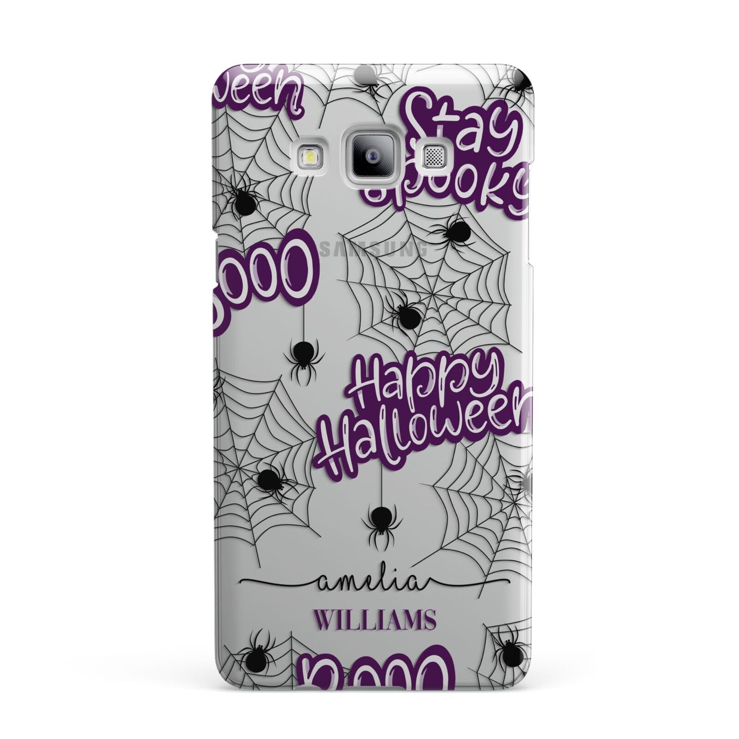 Purple Halloween Catchphrases Samsung Galaxy A7 2015 Case