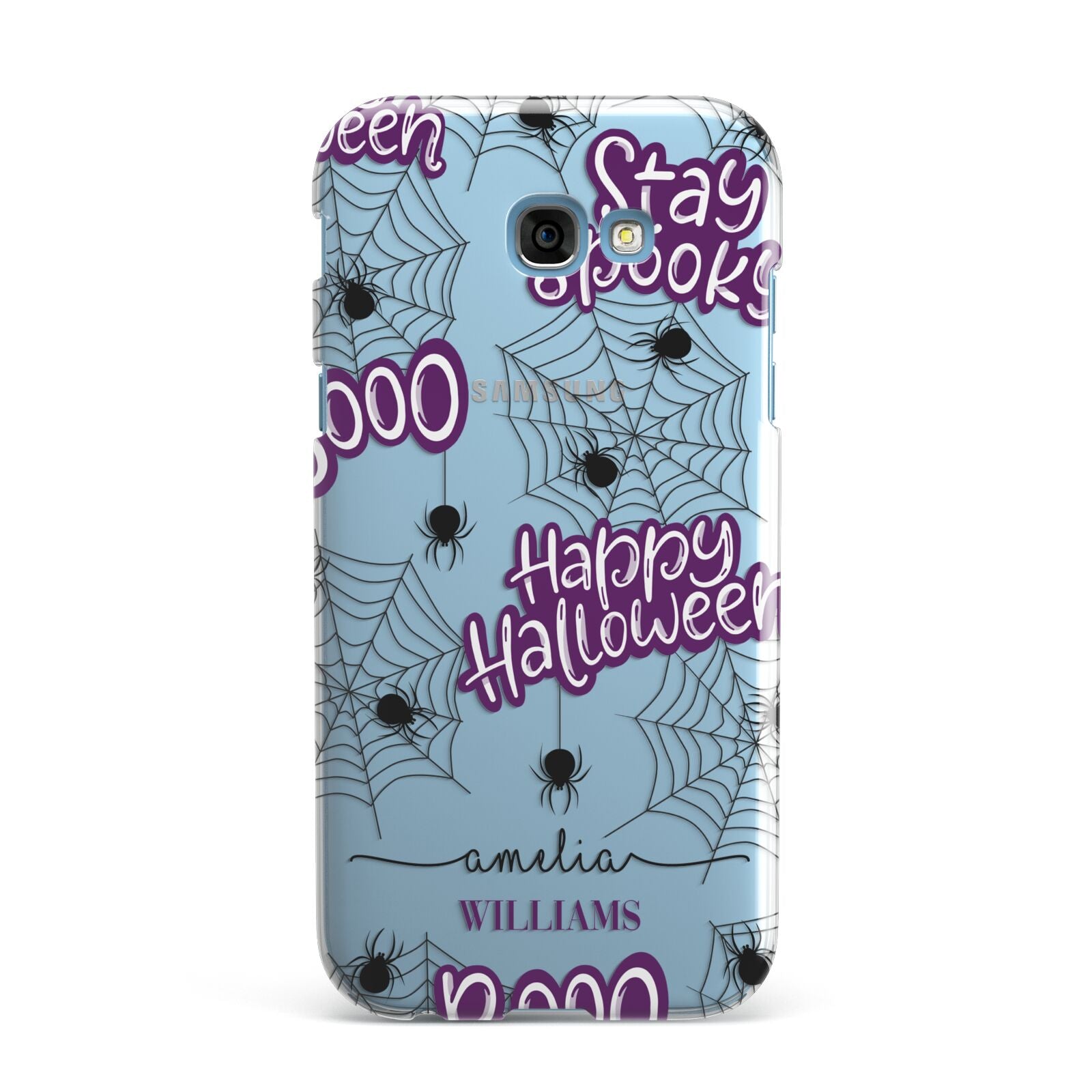 Purple Halloween Catchphrases Samsung Galaxy A7 2017 Case