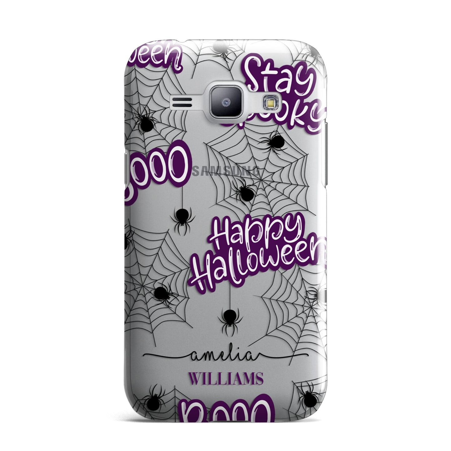 Purple Halloween Catchphrases Samsung Galaxy J1 2015 Case