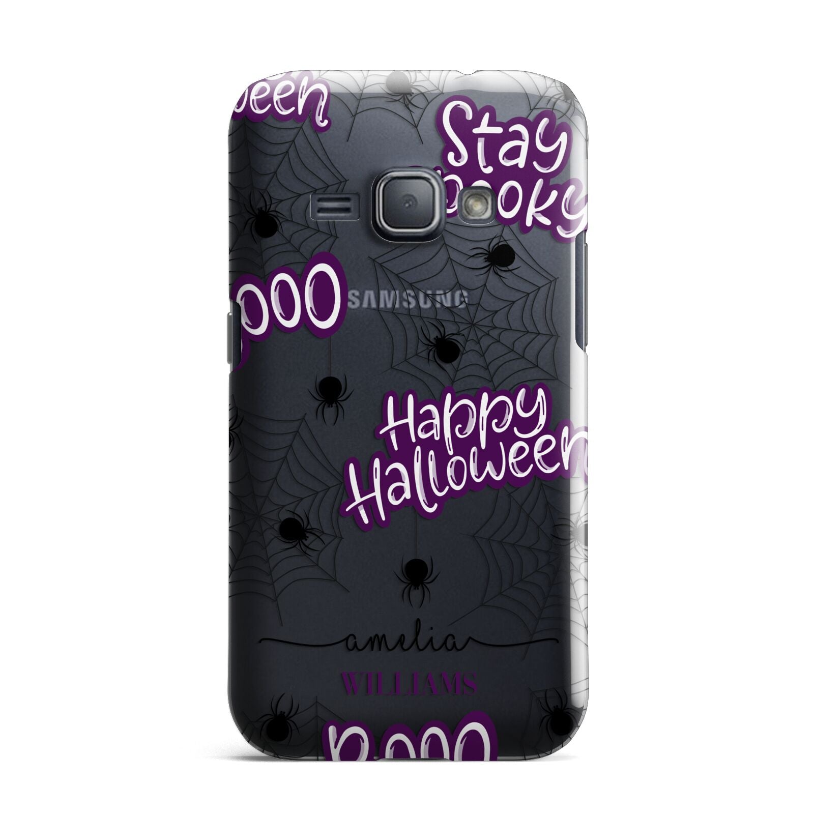 Purple Halloween Catchphrases Samsung Galaxy J1 2016 Case