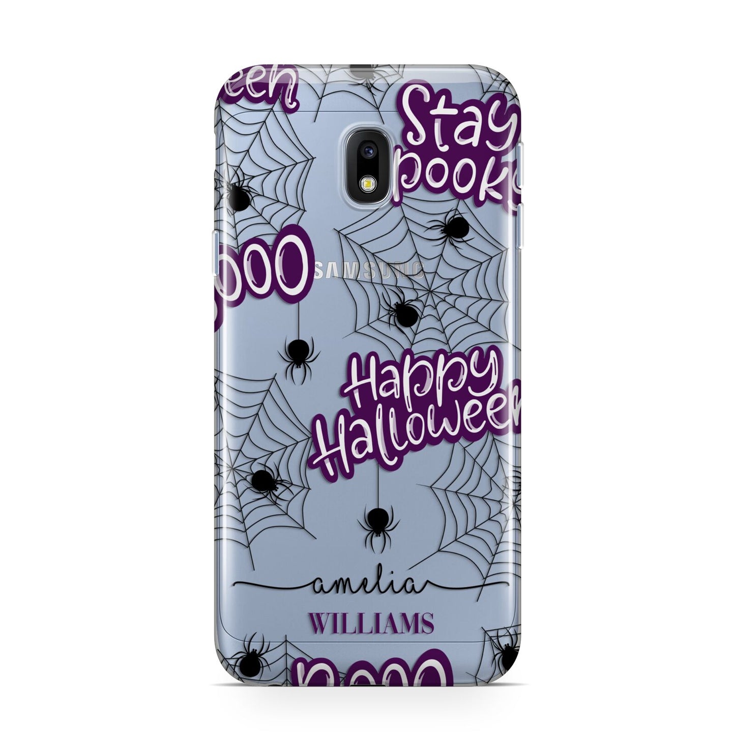 Purple Halloween Catchphrases Samsung Galaxy J3 2017 Case