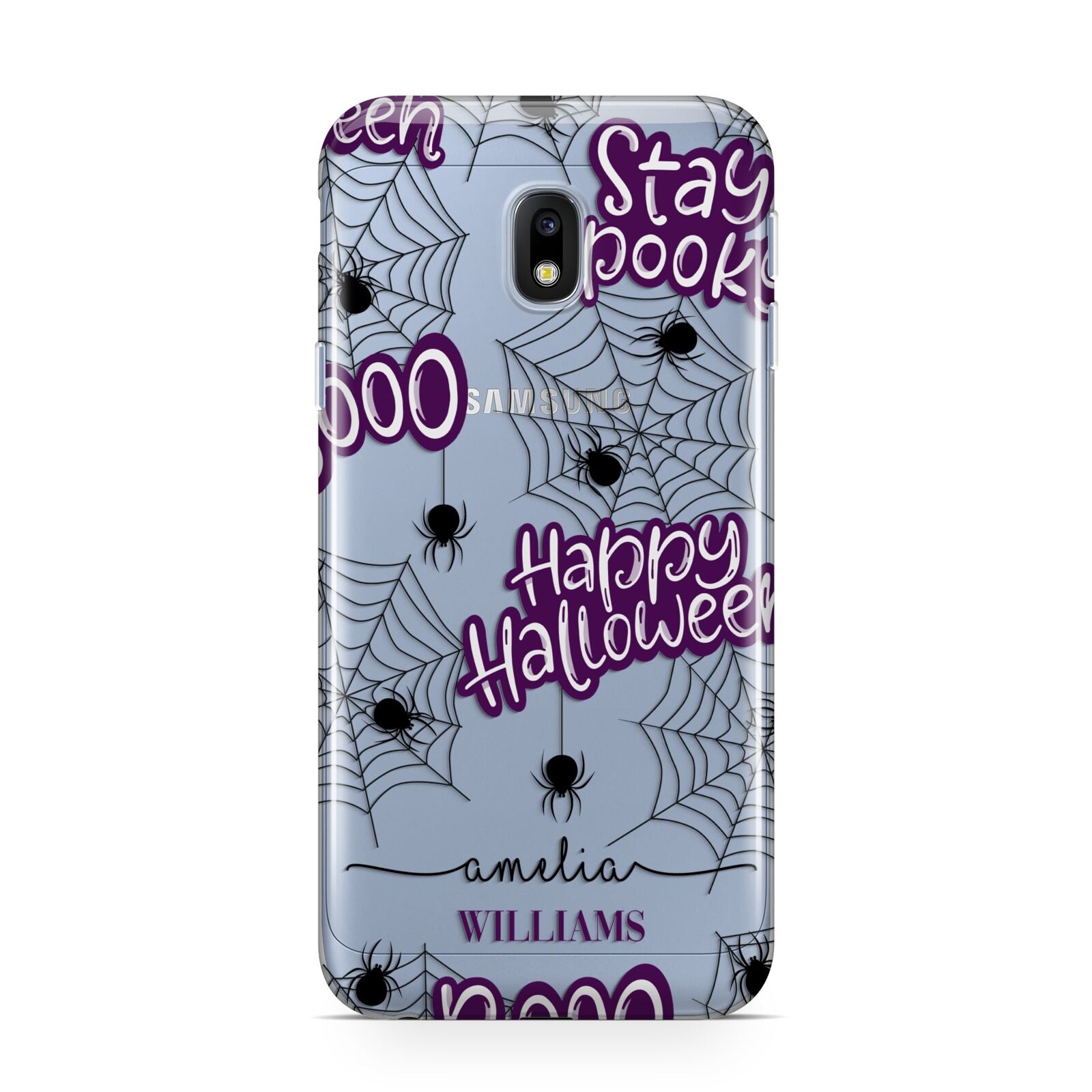 Purple Halloween Catchphrases Samsung Galaxy J3 2017 Case