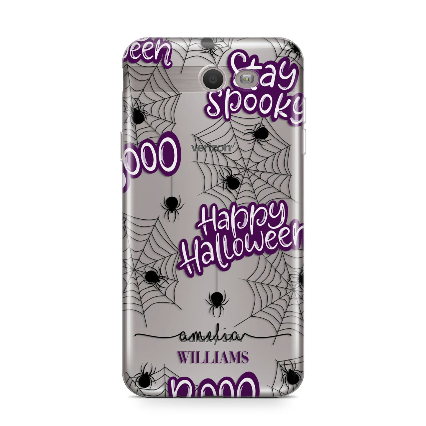 Purple Halloween Catchphrases Samsung Galaxy J7 2017 Case