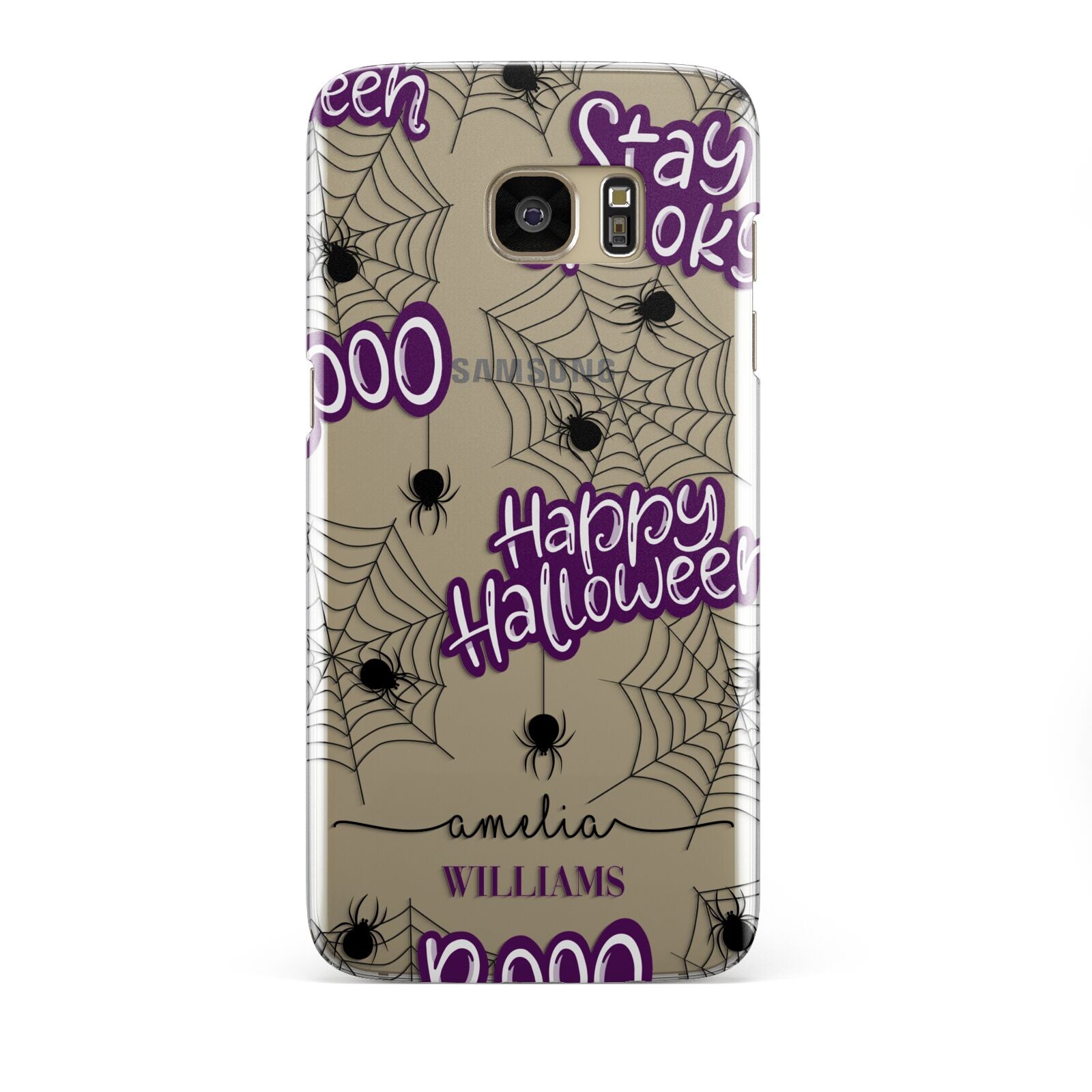 Purple Halloween Catchphrases Samsung Galaxy S7 Edge Case