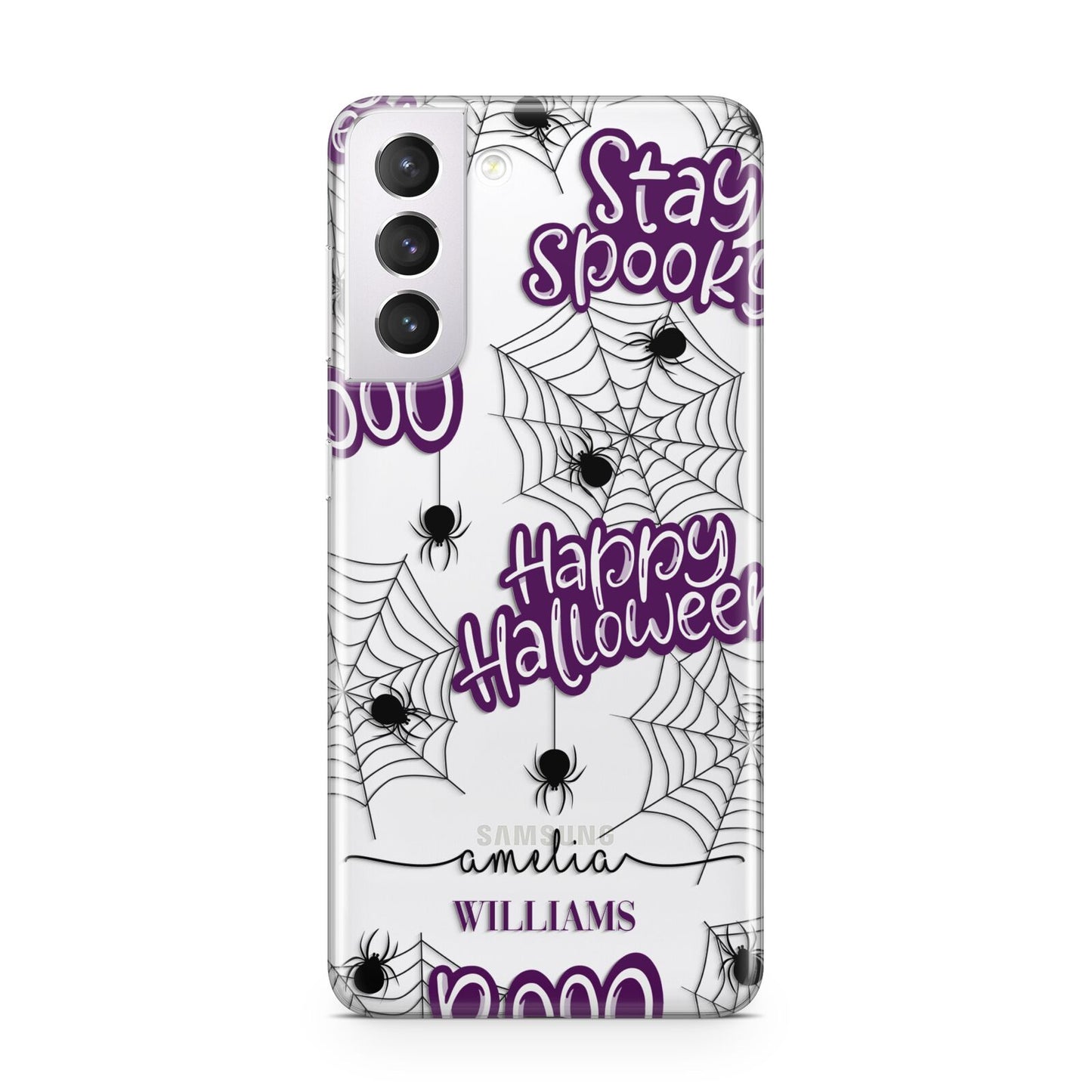 Purple Halloween Catchphrases Samsung S21 Case