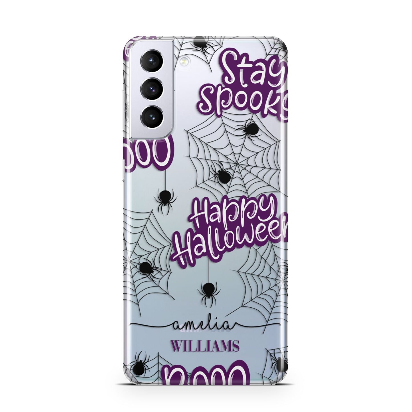 Purple Halloween Catchphrases Samsung S21 Plus Case