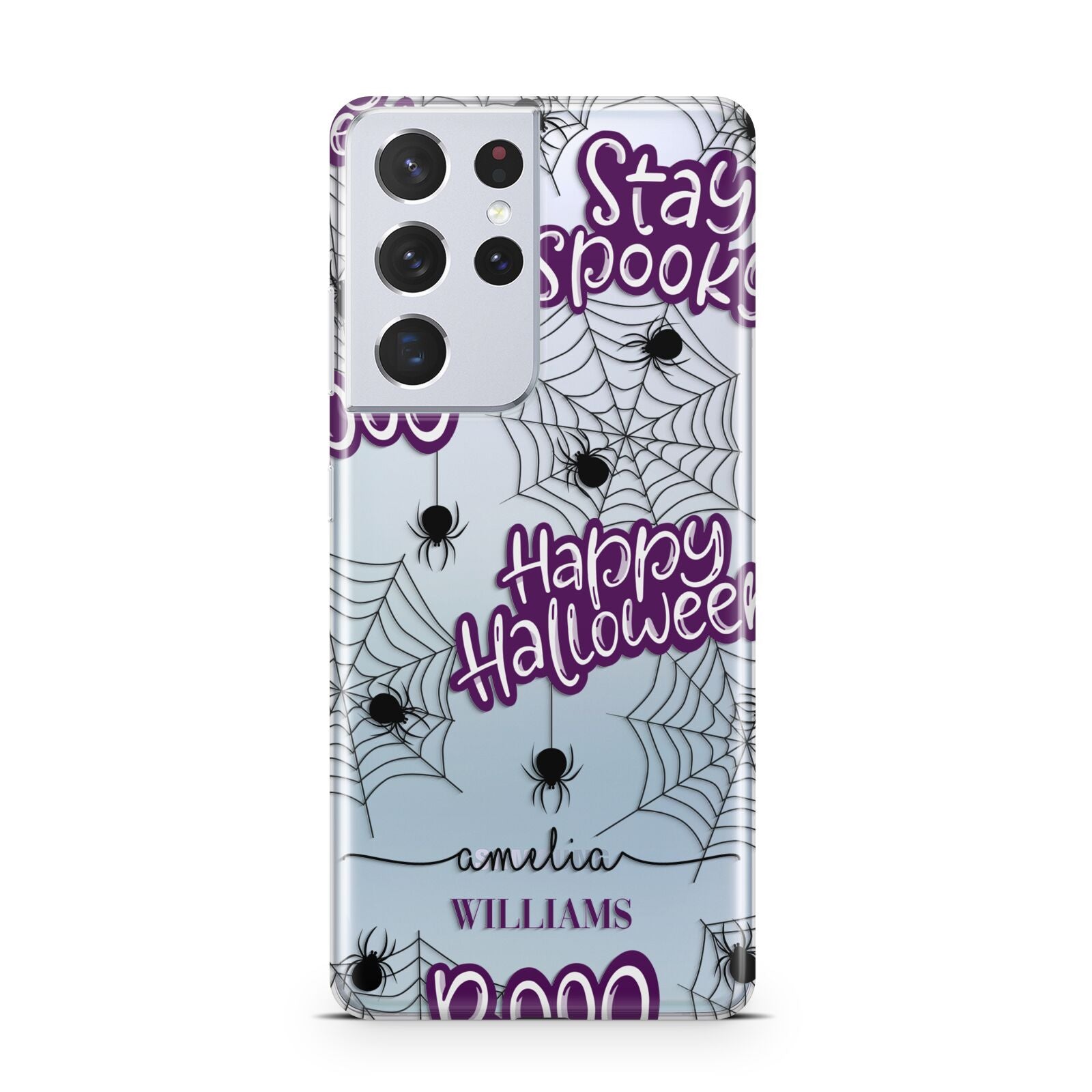 Purple Halloween Catchphrases Samsung S21 Ultra Case