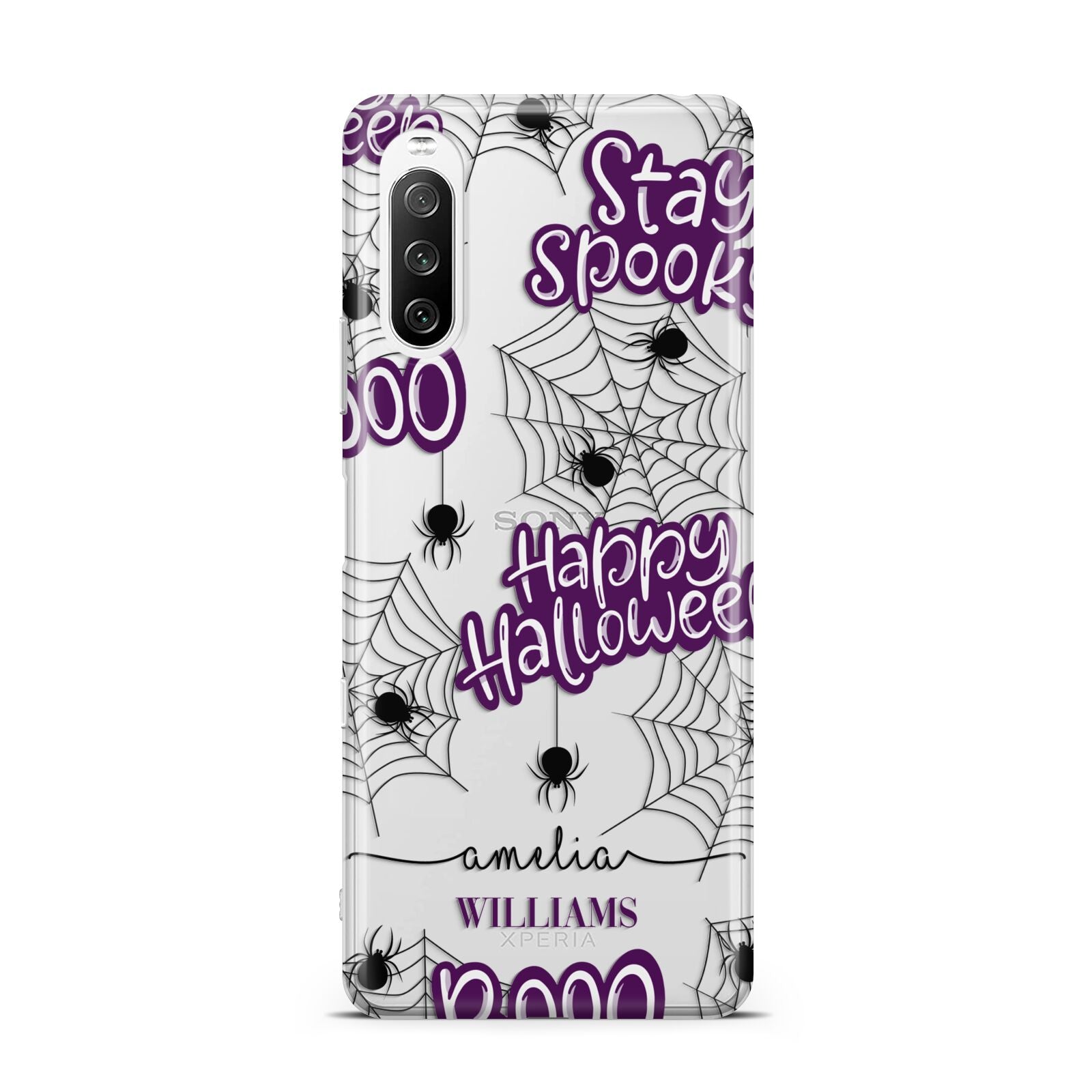 Purple Halloween Catchphrases Sony Xperia 10 III Case