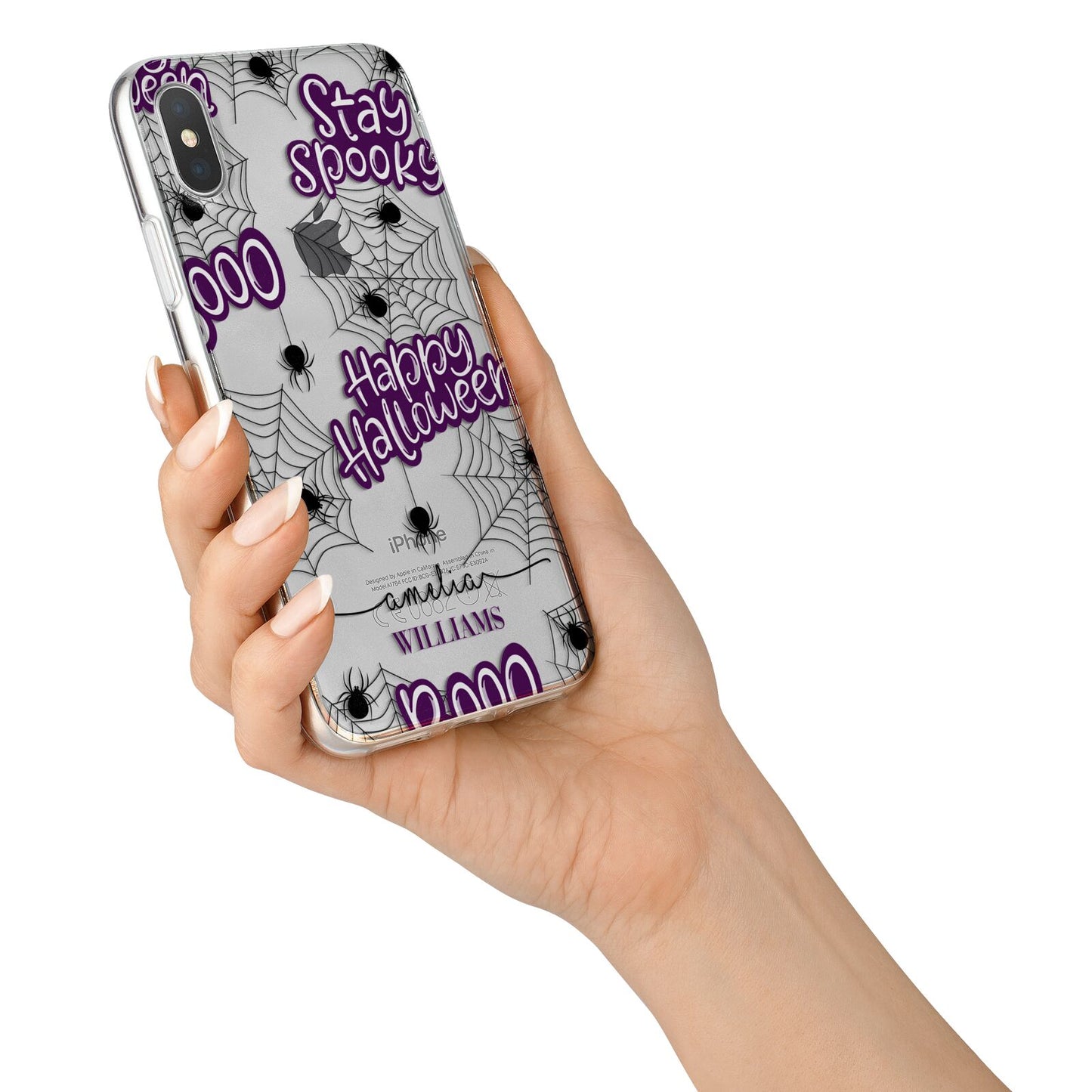 Purple Halloween Catchphrases iPhone X Bumper Case on Silver iPhone Alternative Image 2