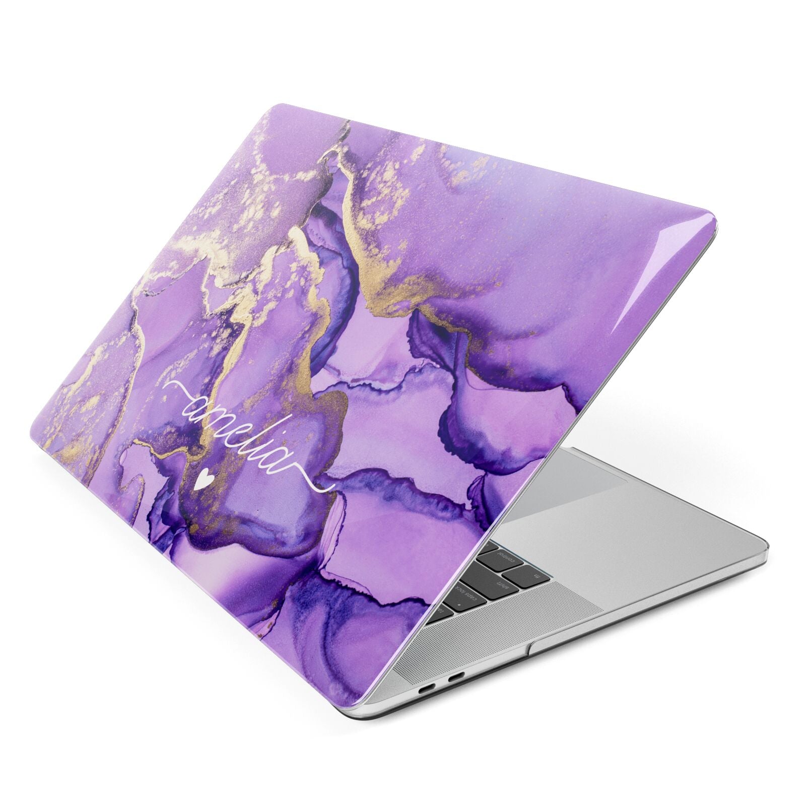 Purple Marble Apple MacBook Case Side View