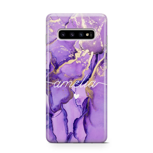 Purple Marble Protective Samsung Galaxy Case