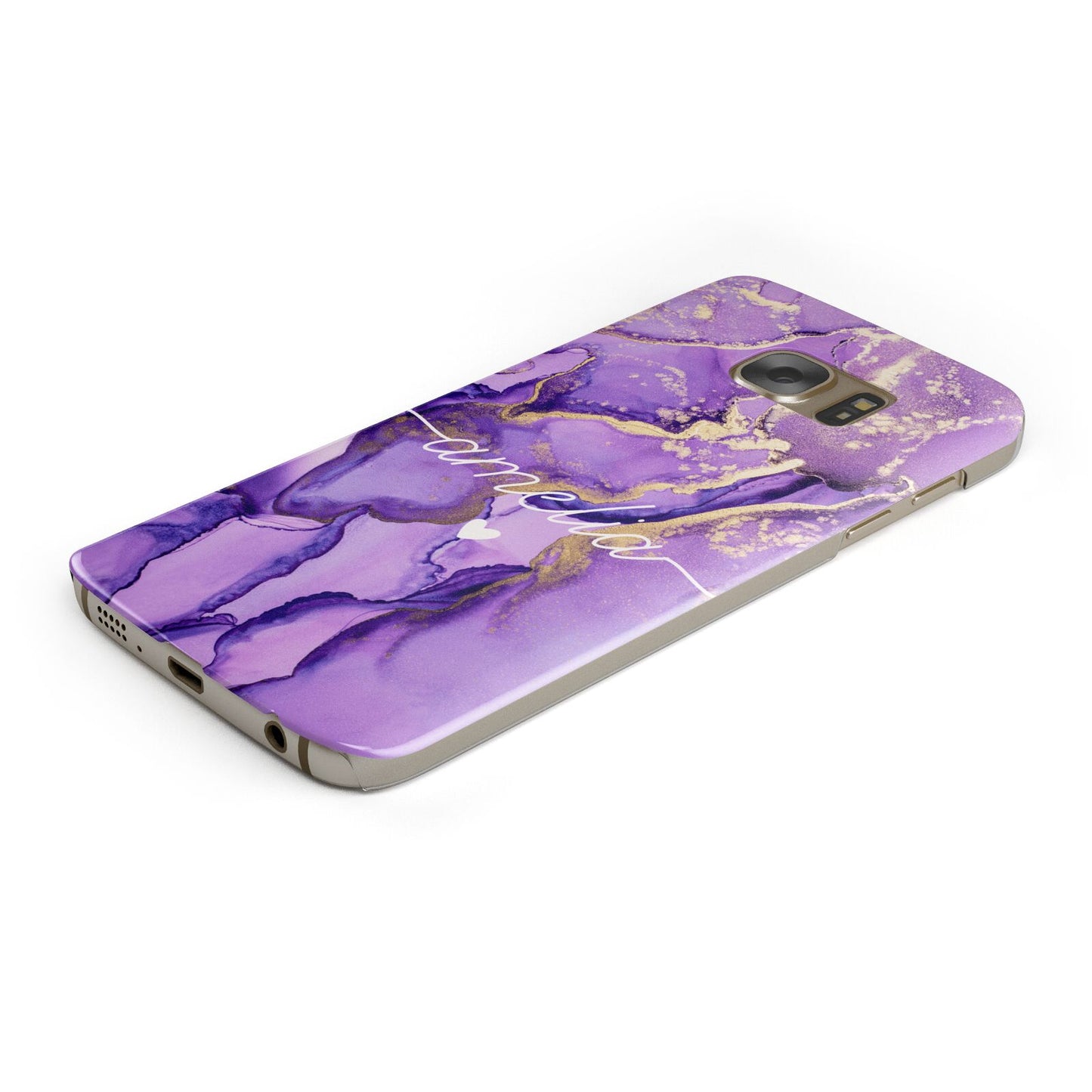 Purple Marble Samsung Galaxy Case Bottom Cutout