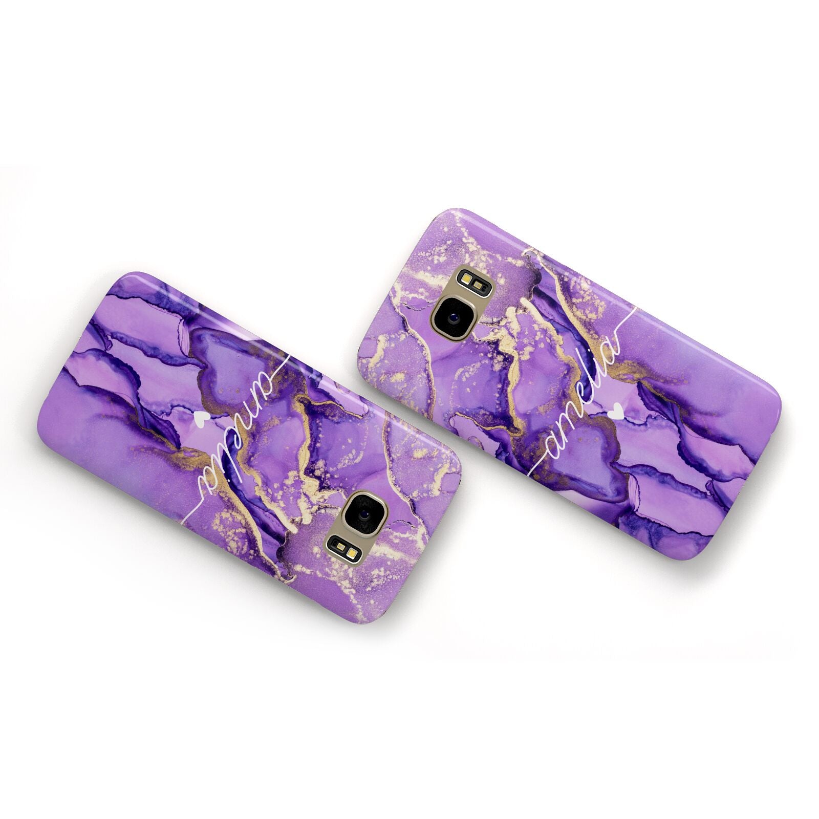 Purple Marble Samsung Galaxy Case Flat Overview