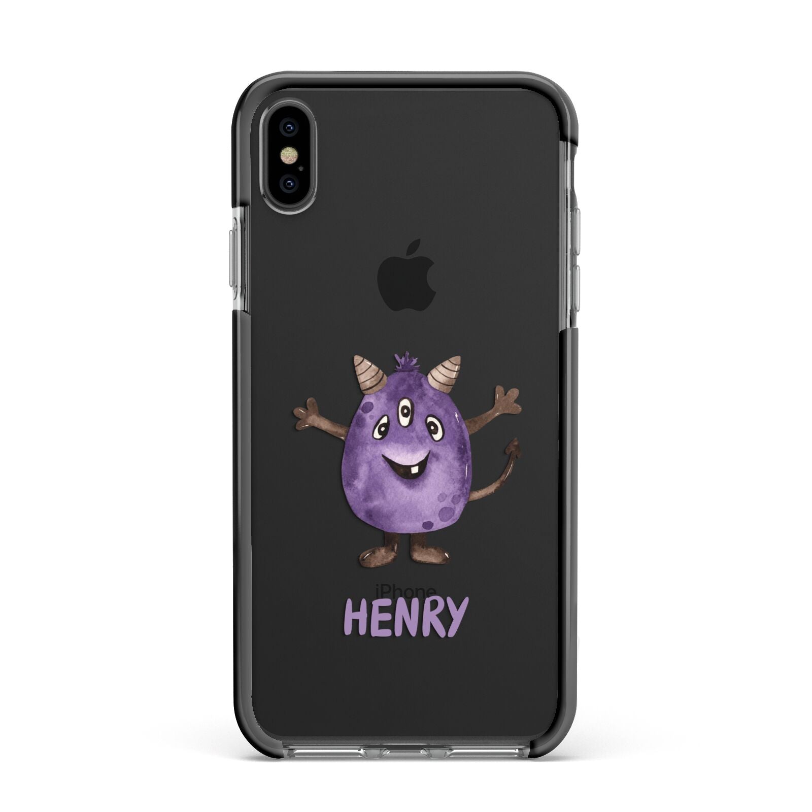 Purple Monster Custom Apple iPhone Xs Max Impact Case Black Edge on Black Phone