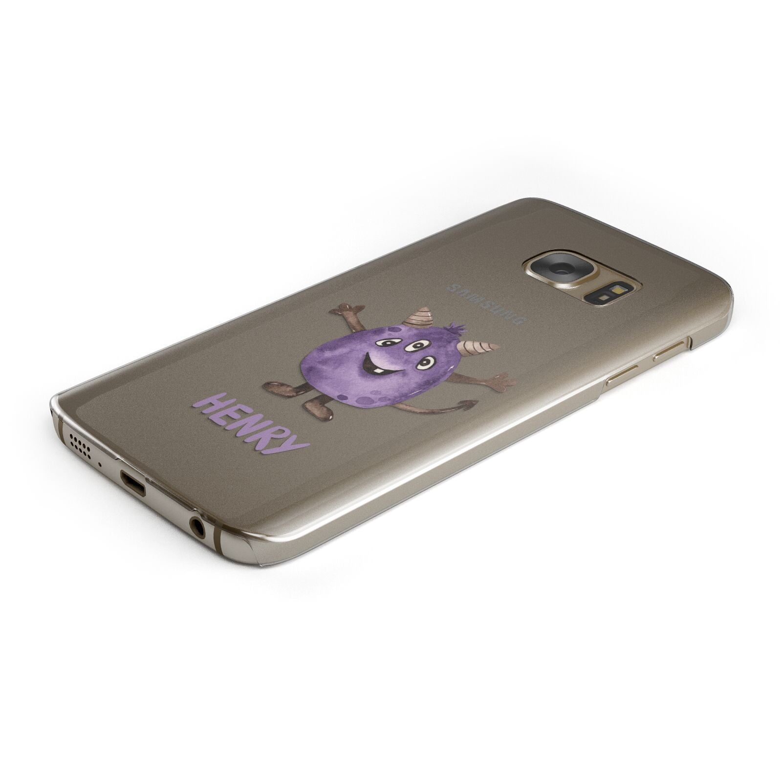 Purple Monster Custom Protective Samsung Galaxy Case Angled Image