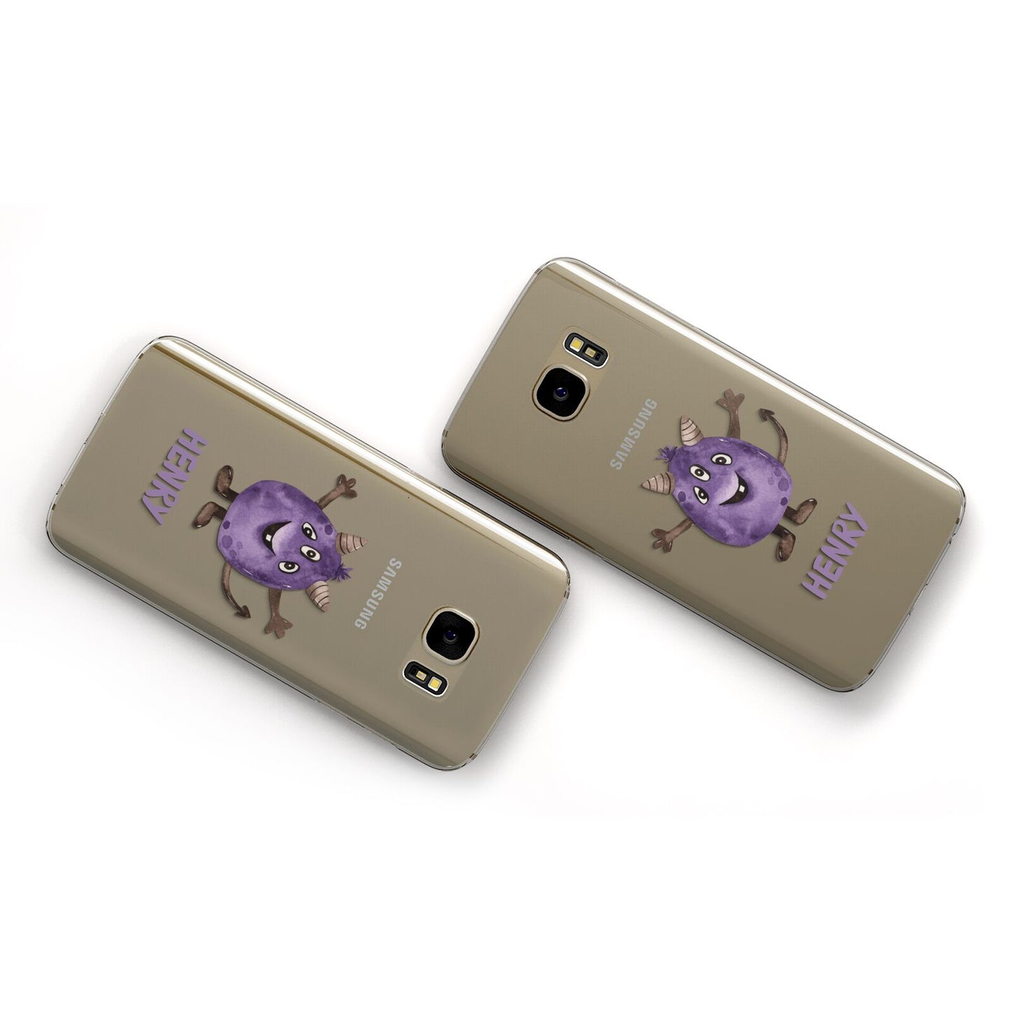 Purple Monster Custom Samsung Galaxy Case Flat Overview