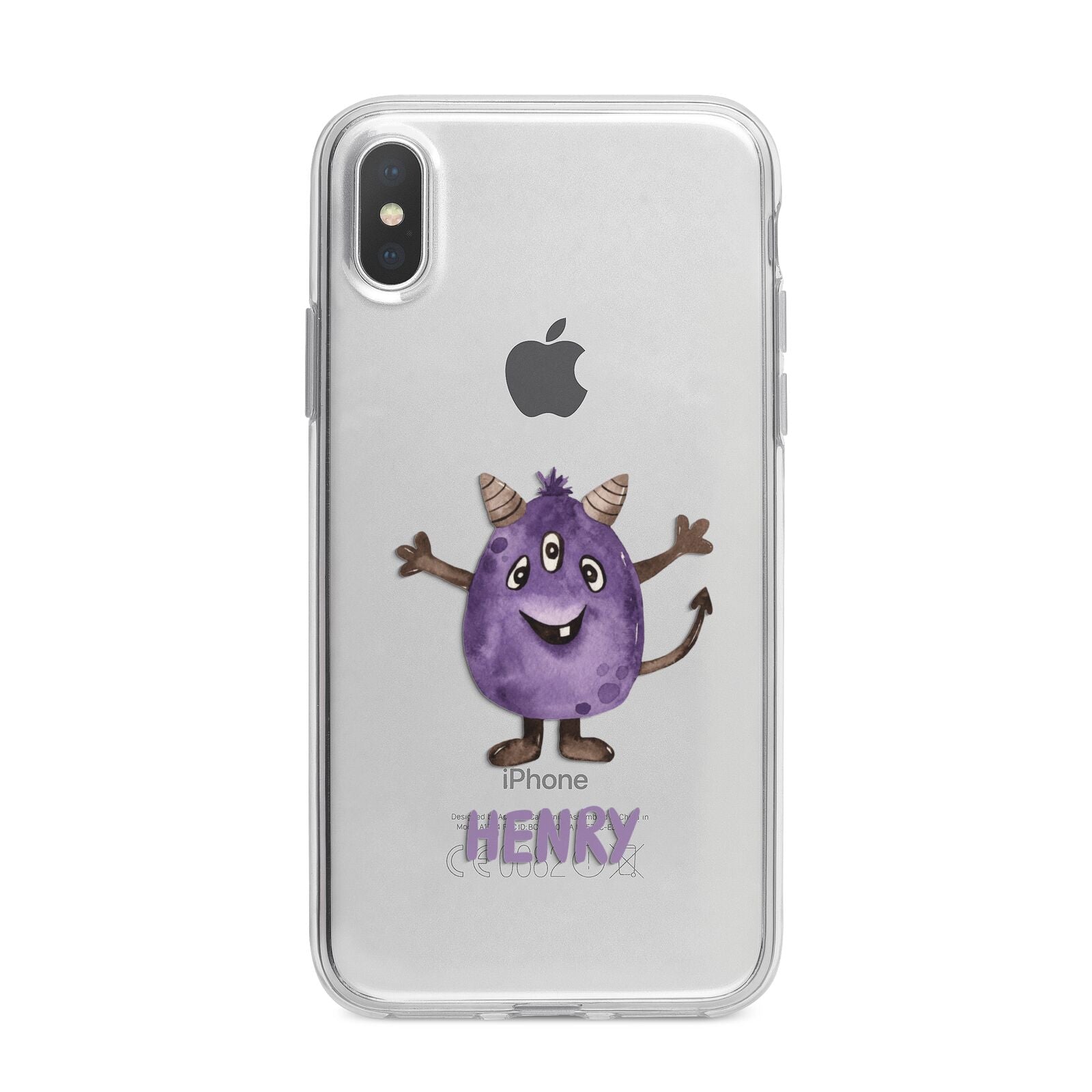 Purple Monster Custom iPhone X Bumper Case on Silver iPhone Alternative Image 1