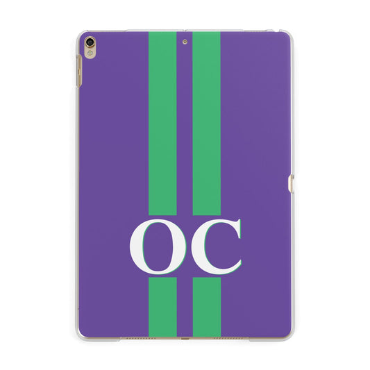 Purple Personalised Initials Apple iPad Gold Case