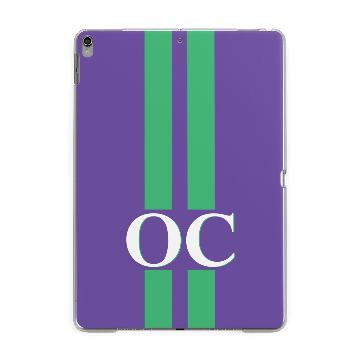 Purple Personalised Initials Apple iPad Grey Case