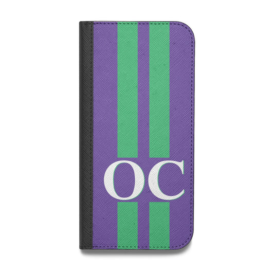 Purple Personalised Initials Vegan Leather Flip Samsung Case