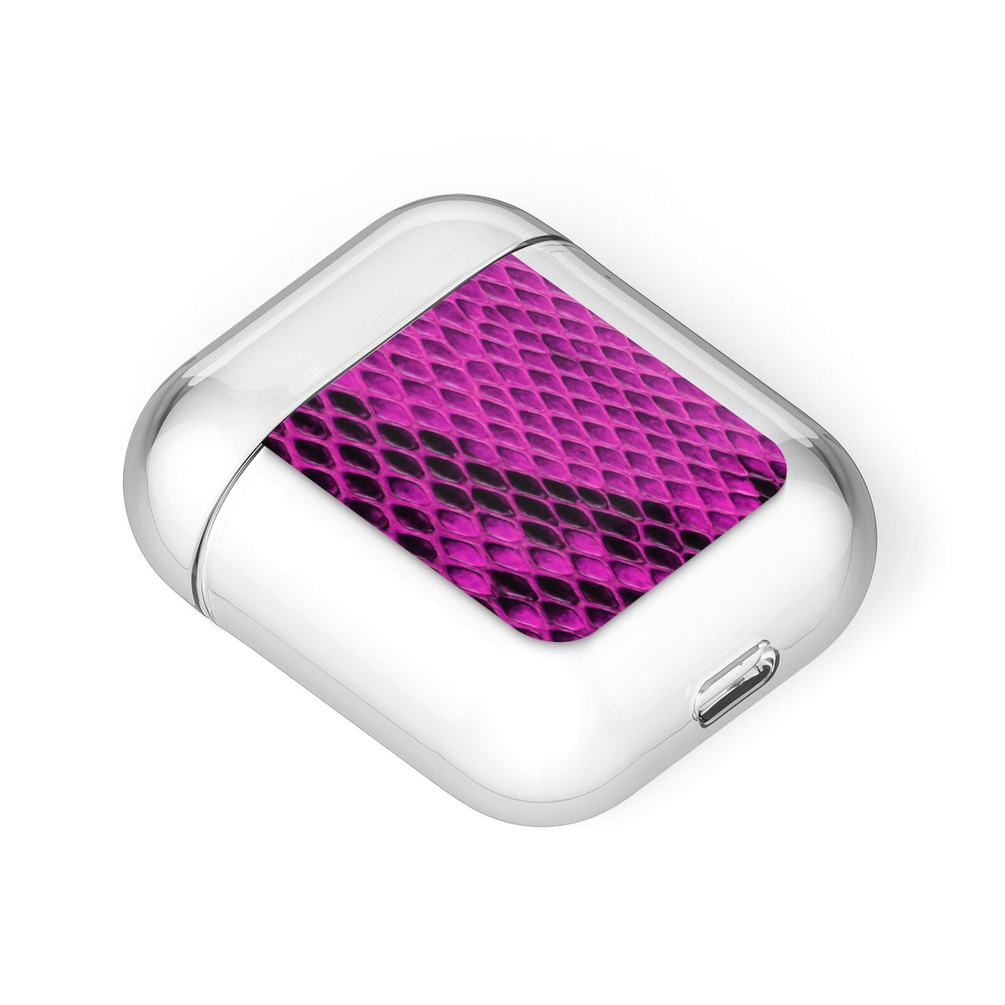 Purple Snakeskin AirPods Case Laid Flat