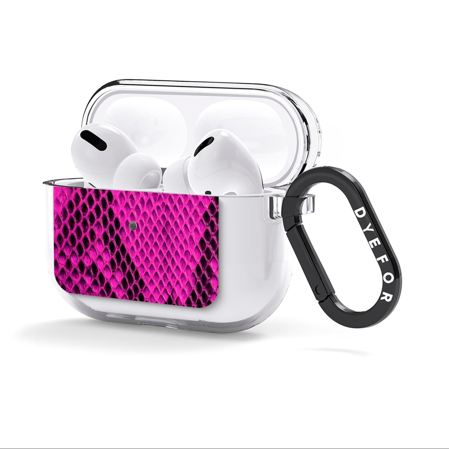 Purple Snakeskin AirPods Clear Case 3rd Gen Side Image