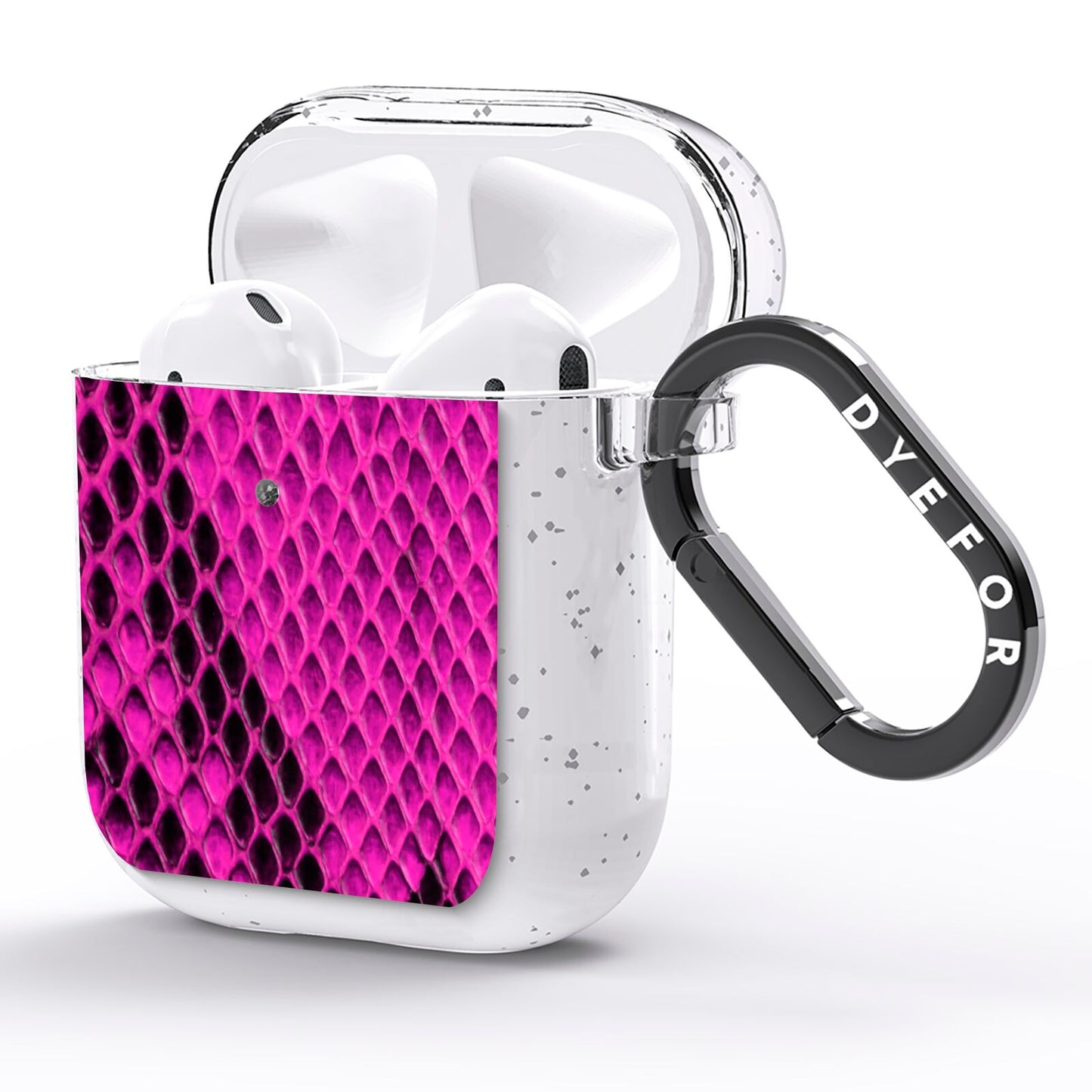 Purple Snakeskin AirPods Glitter Case Side Image