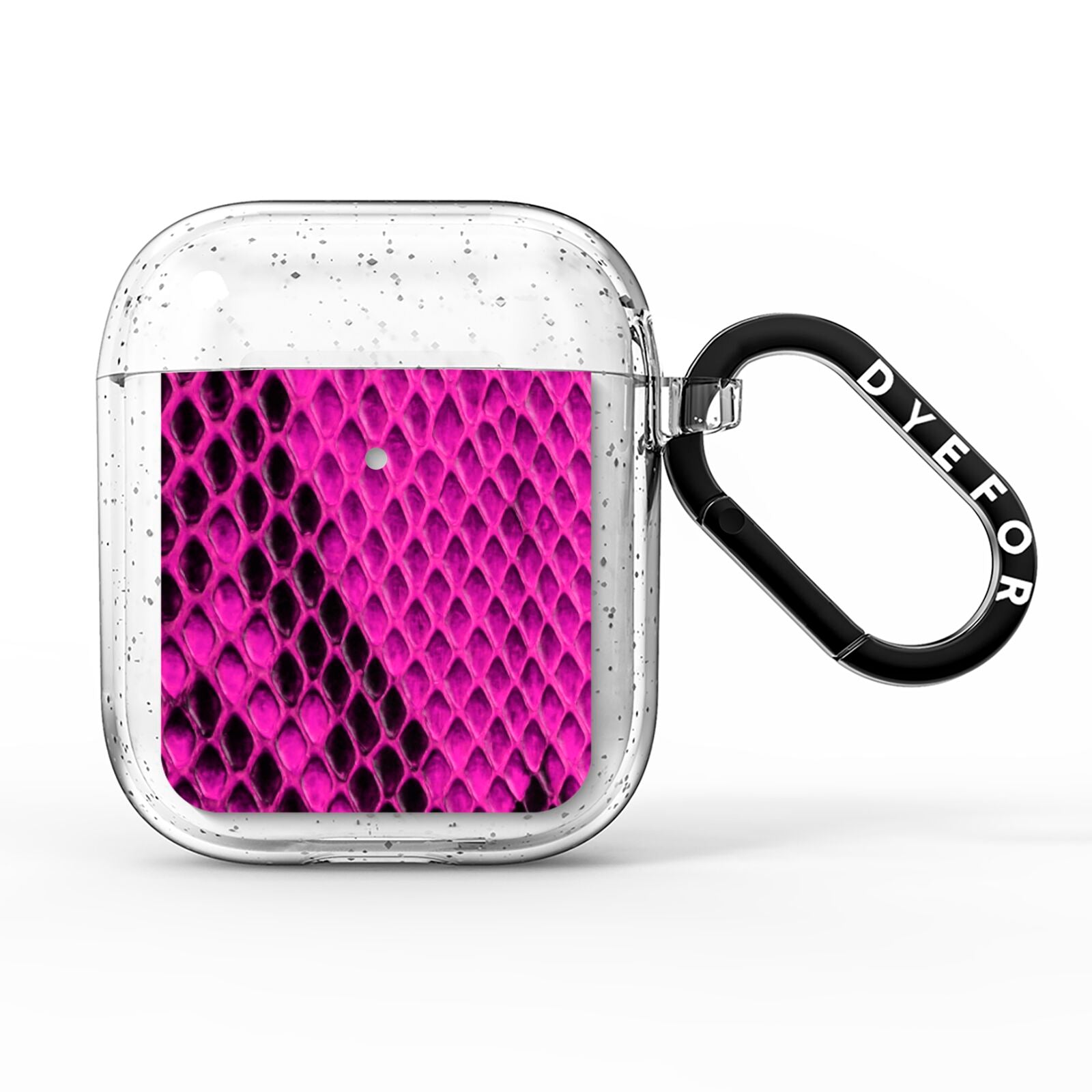 Purple Snakeskin AirPods Glitter Case