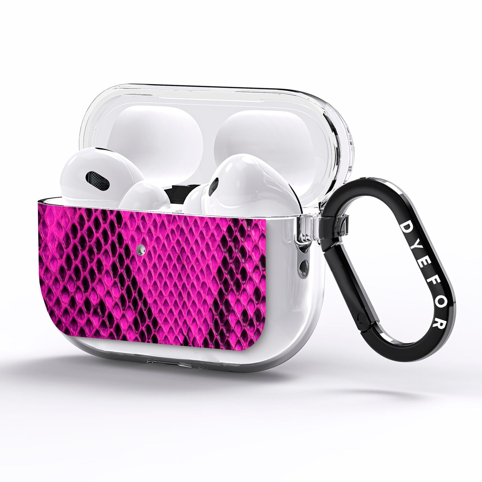 Purple Snakeskin AirPods Pro Clear Case Side Image