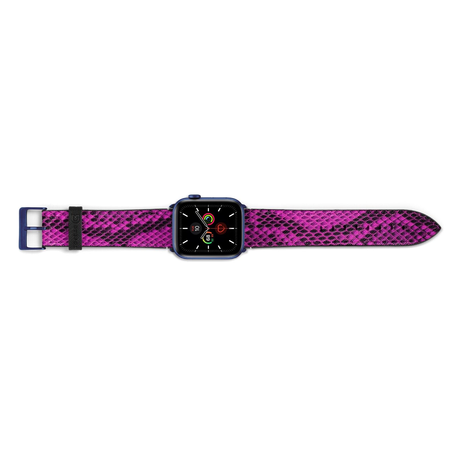 Purple Snakeskin Apple Watch Strap Landscape Image Blue Hardware