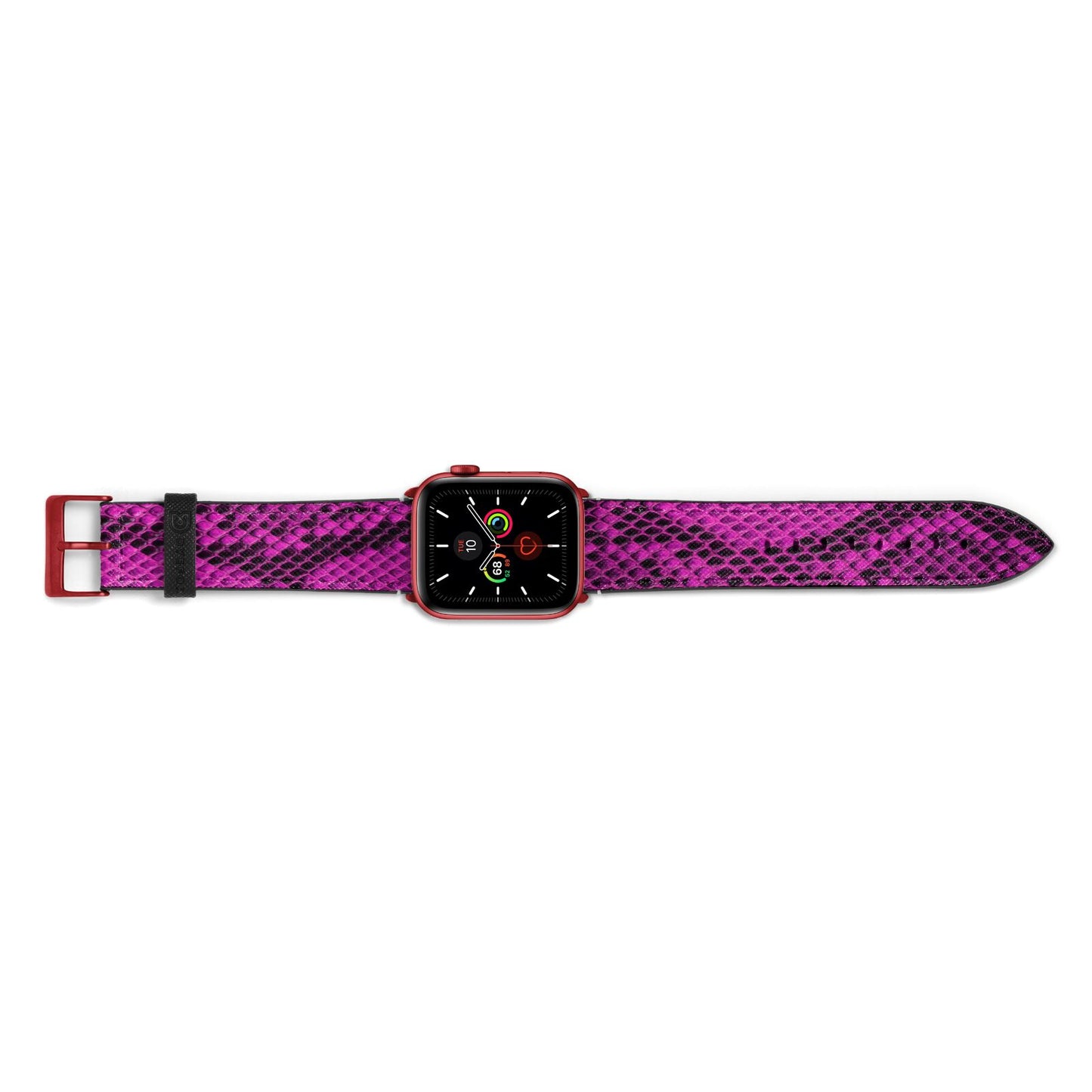 Purple Snakeskin Apple Watch Strap Landscape Image Red Hardware