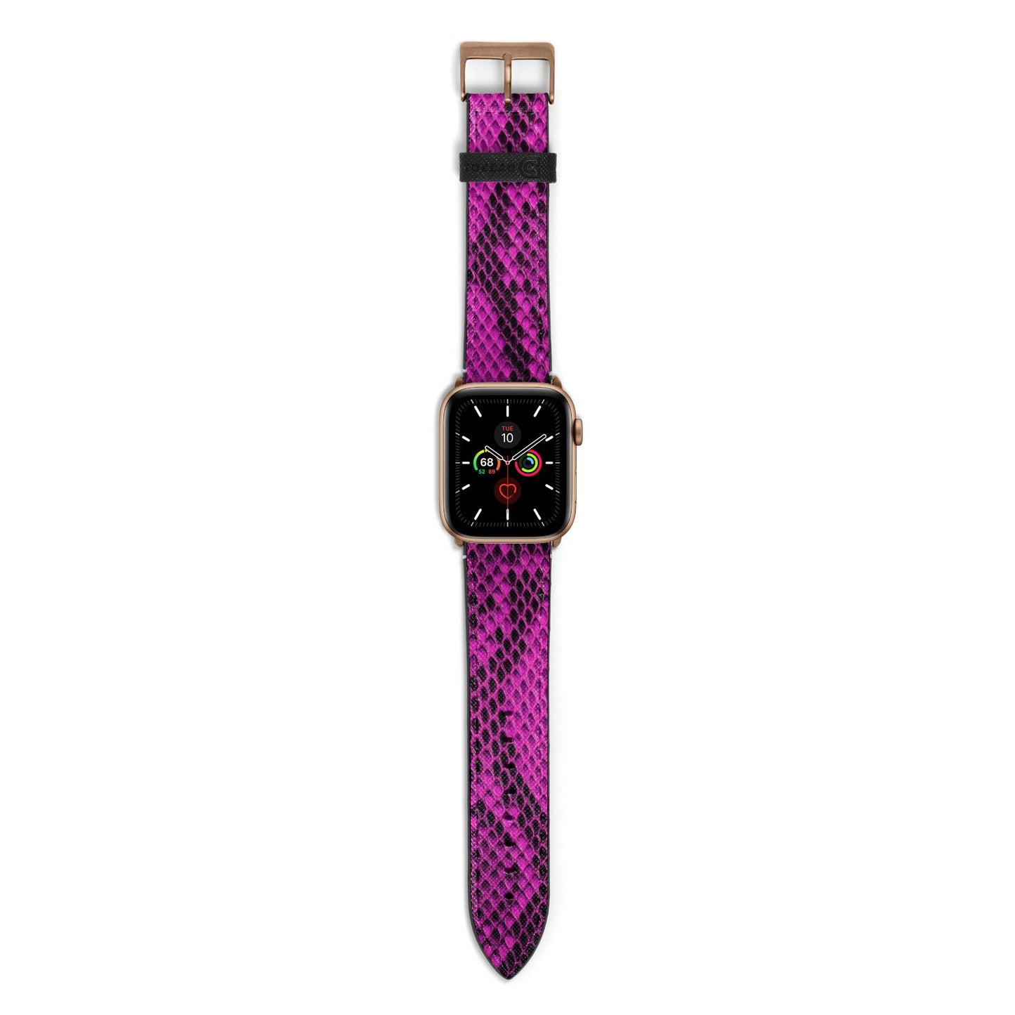 Purple Snakeskin Apple Watch Strap with Gold Hardware