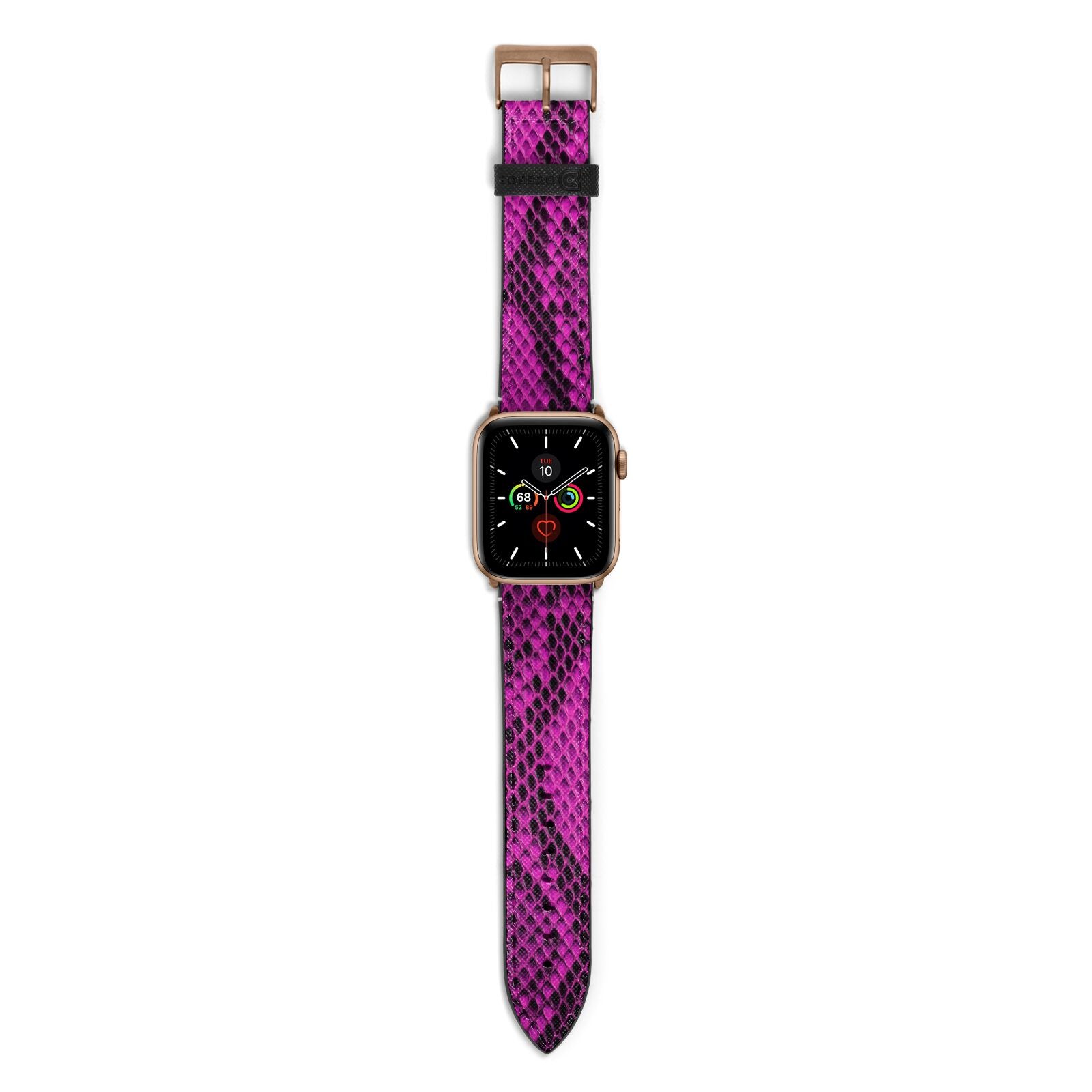 Purple Snakeskin Apple Watch Strap with Gold Hardware