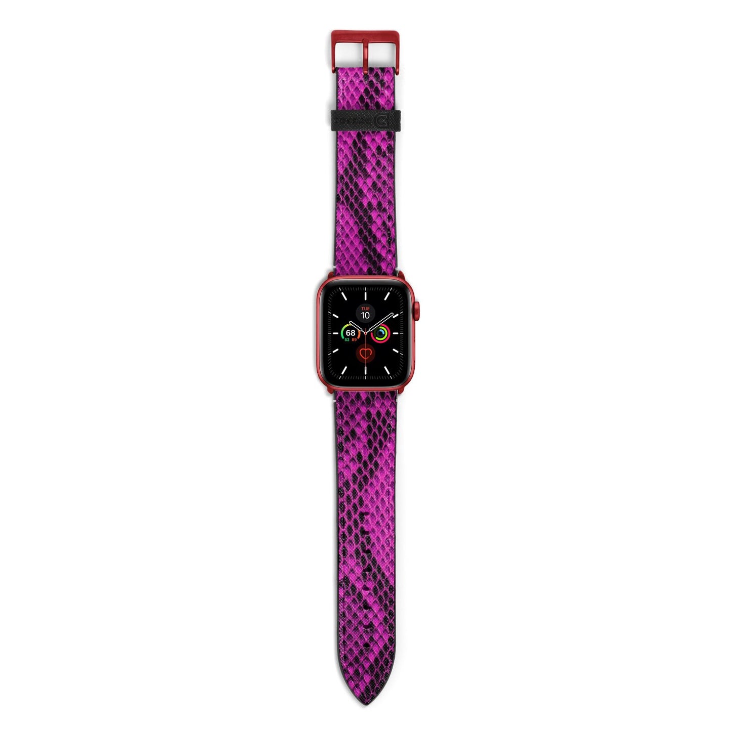 Purple Snakeskin Apple Watch Strap with Red Hardware