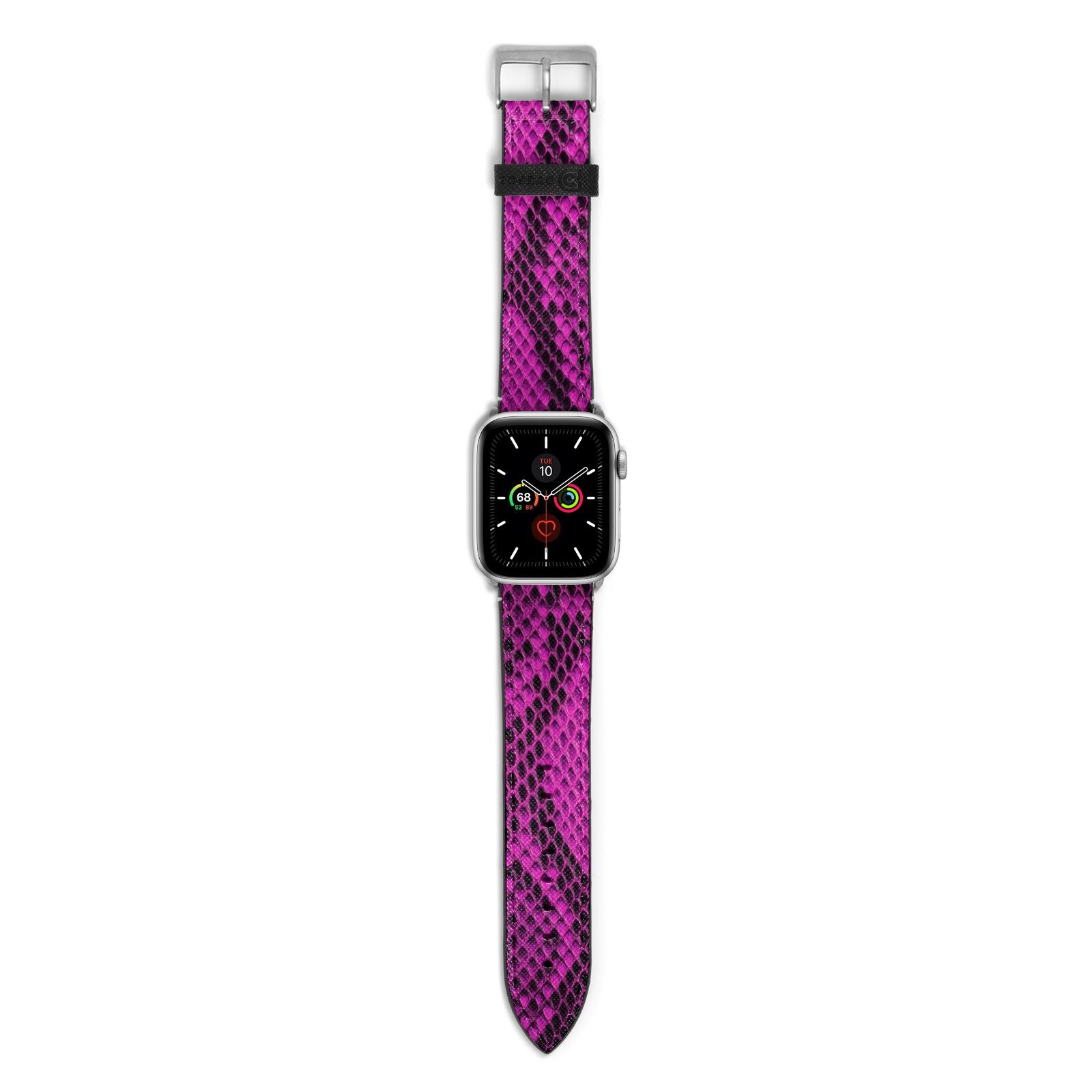 Purple Snakeskin Apple Watch Strap with Silver Hardware