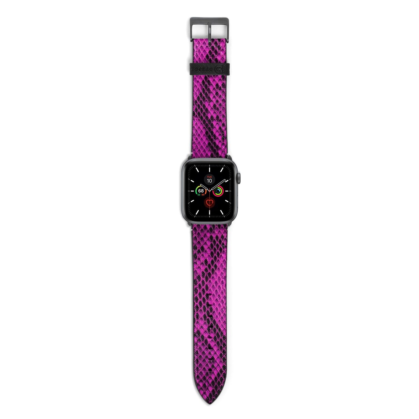 Purple Snakeskin Apple Watch Strap with Space Grey Hardware