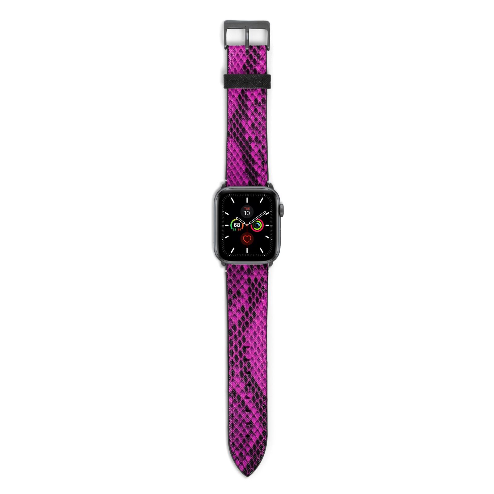 Purple Snakeskin Apple Watch Strap with Space Grey Hardware