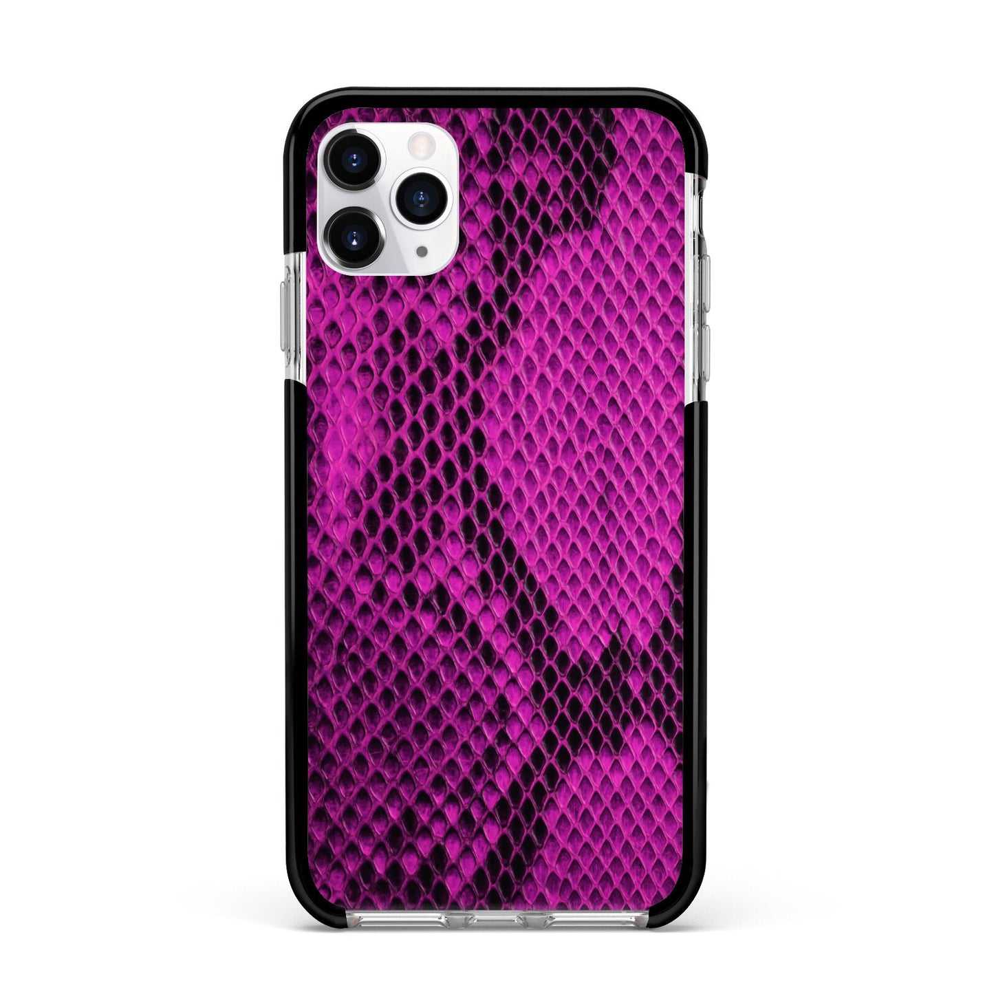 Purple Snakeskin Apple iPhone 11 Pro Max in Silver with Black Impact Case