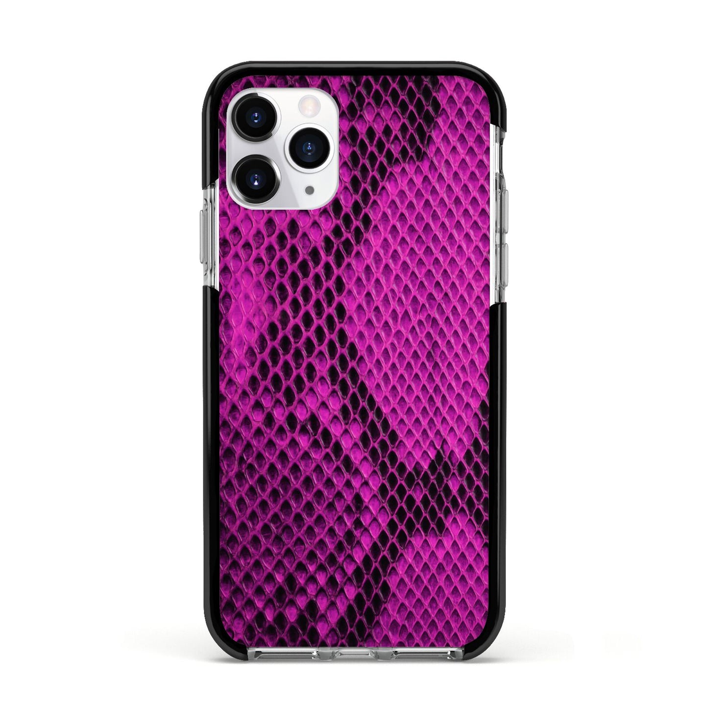 Purple Snakeskin Apple iPhone 11 Pro in Silver with Black Impact Case