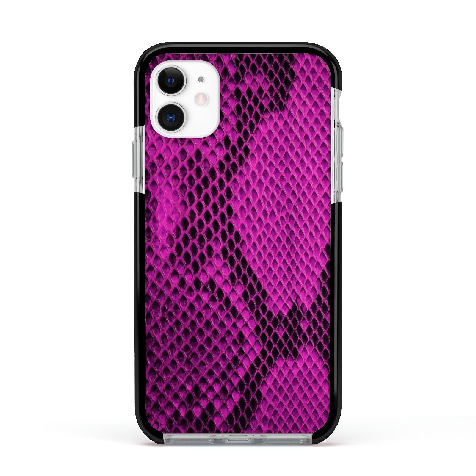 Purple Snakeskin Apple iPhone 11 in White with Black Impact Case