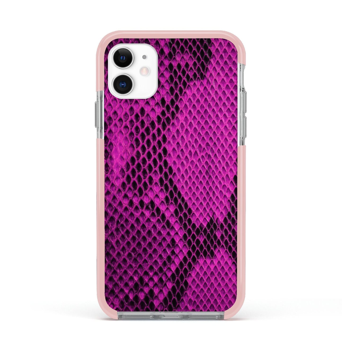 Purple Snakeskin Apple iPhone 11 in White with Pink Impact Case