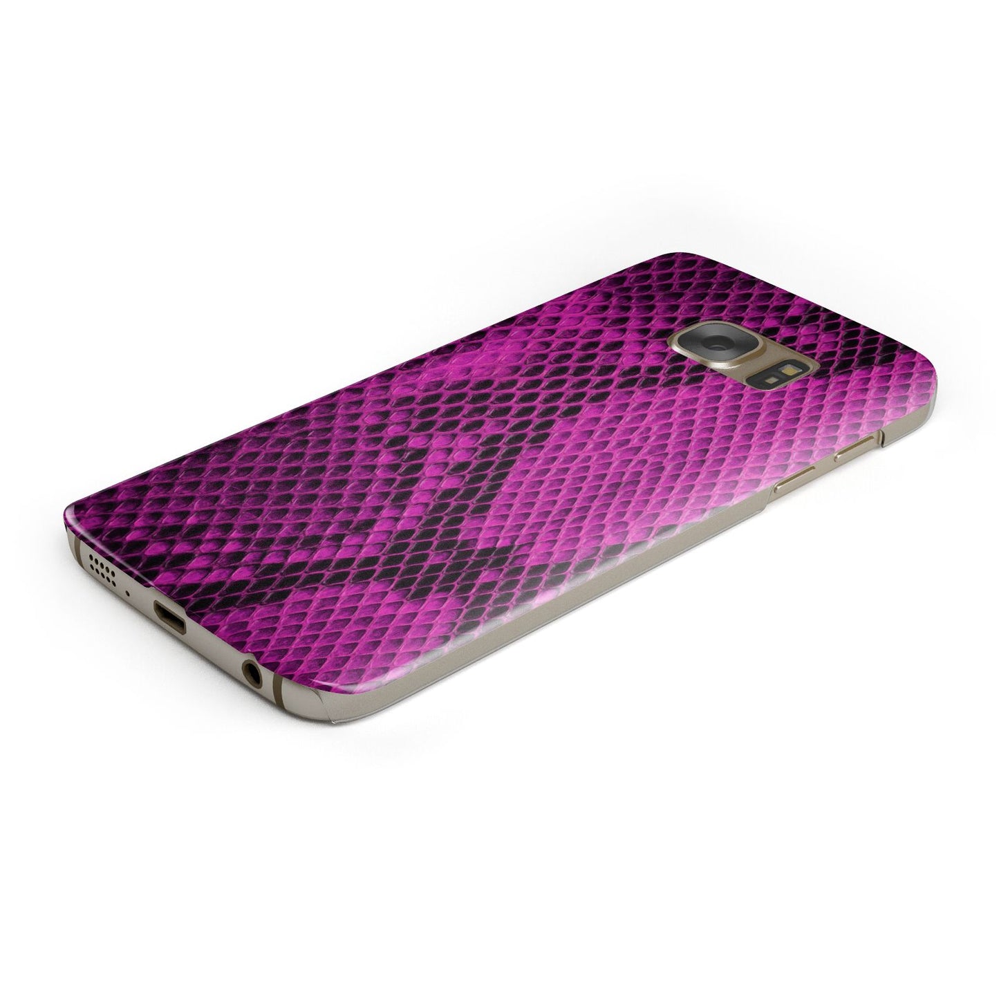 Purple Snakeskin Protective Samsung Galaxy Case Angled Image