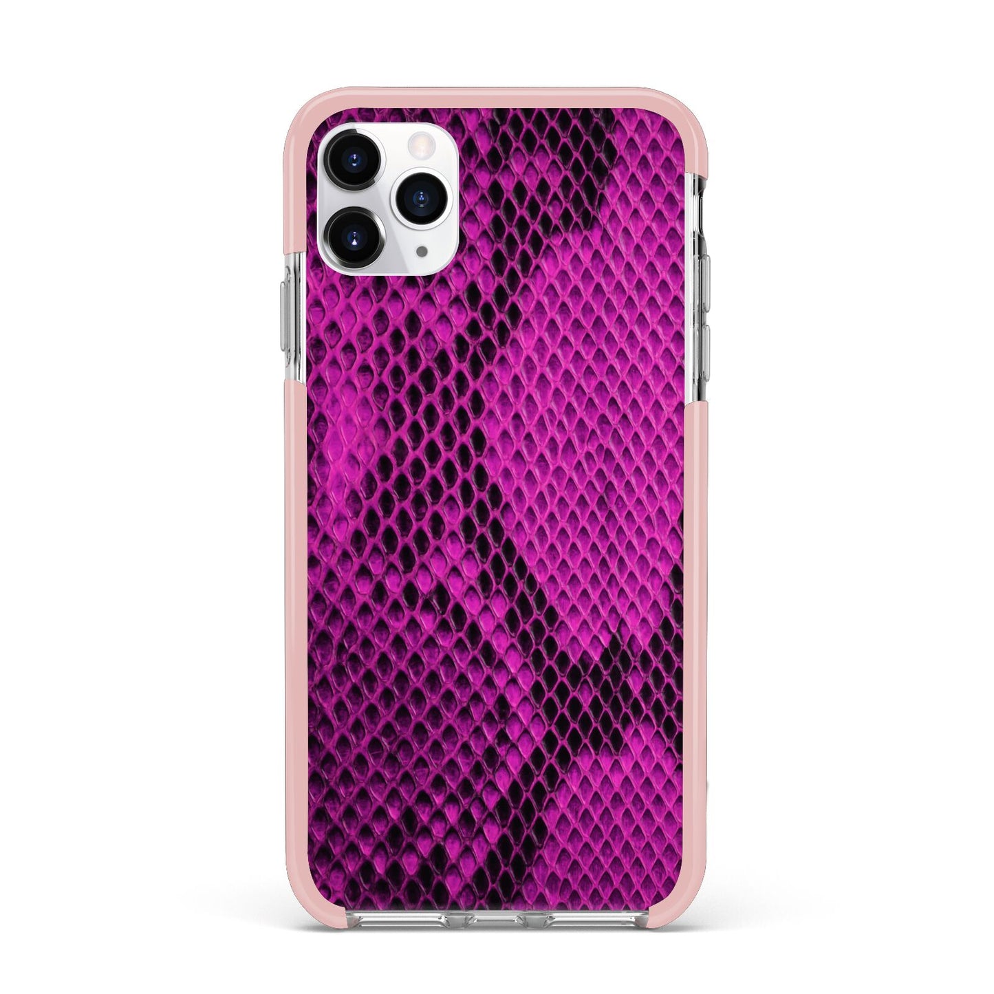 Purple Snakeskin iPhone 11 Pro Max Impact Pink Edge Case